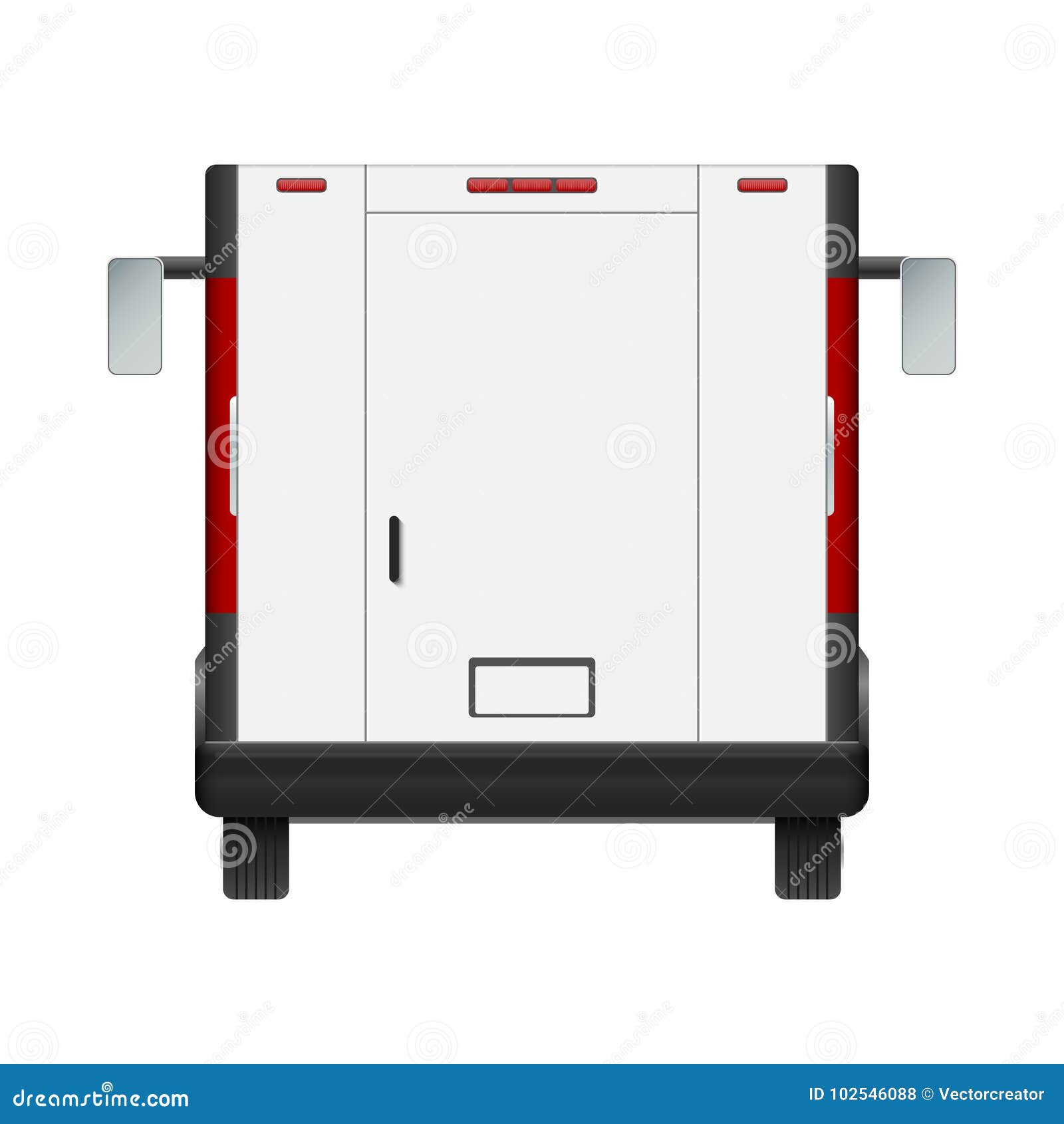 Download White Food Truck Vector Mock Up Template. Rear View Stock Vector - Illustration of isolated ...