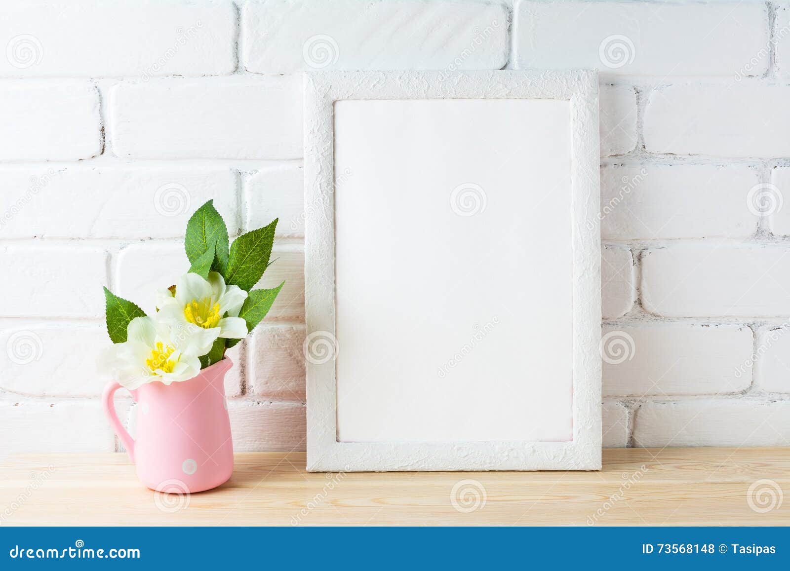 Download White Frame Mockup With Rustic Pink Flower Pot Stock Photo Image Of Style Mockup 73568148 Yellowimages Mockups