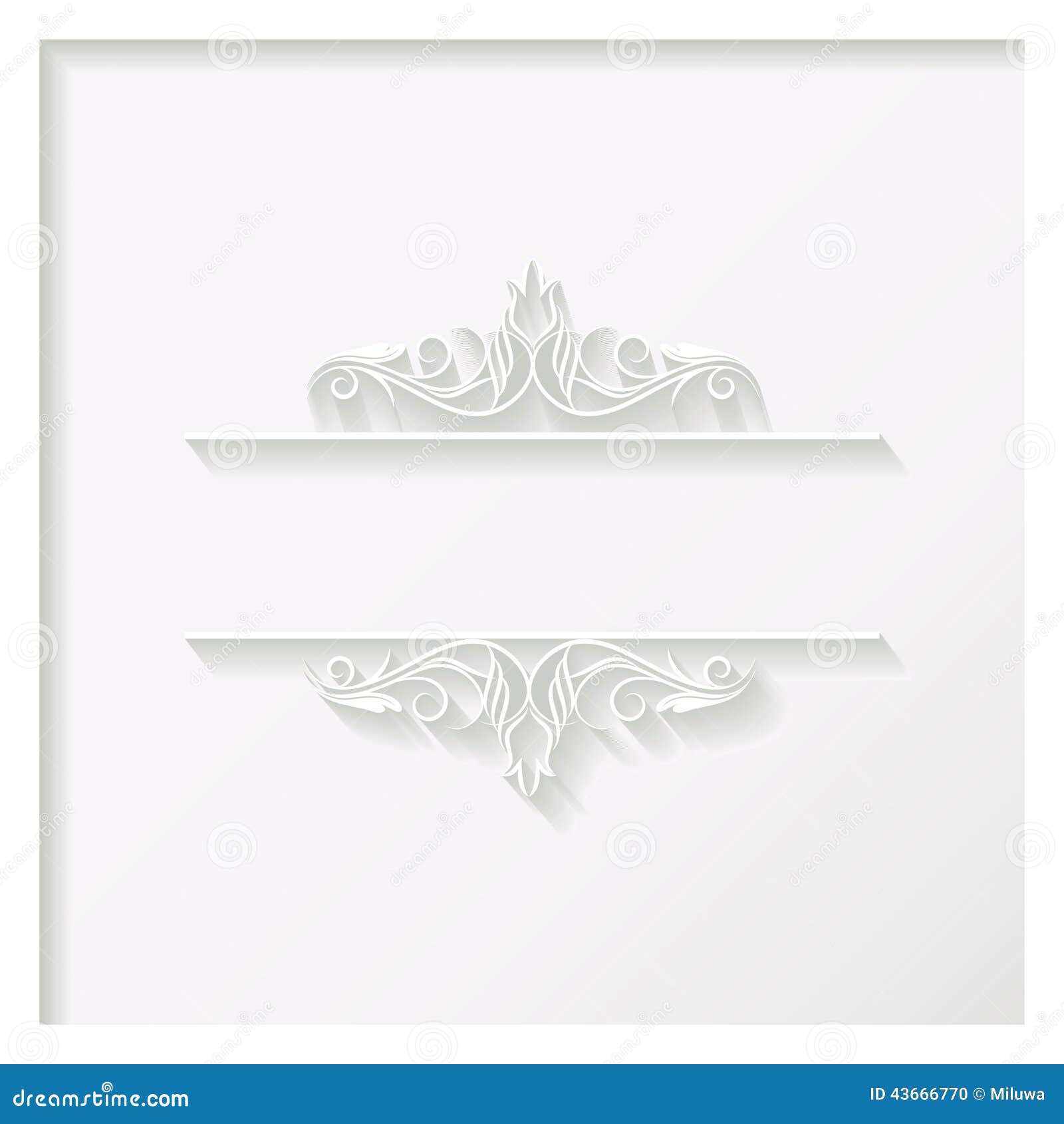 White frame stock vector. Illustration of antique, announcement - 43666770