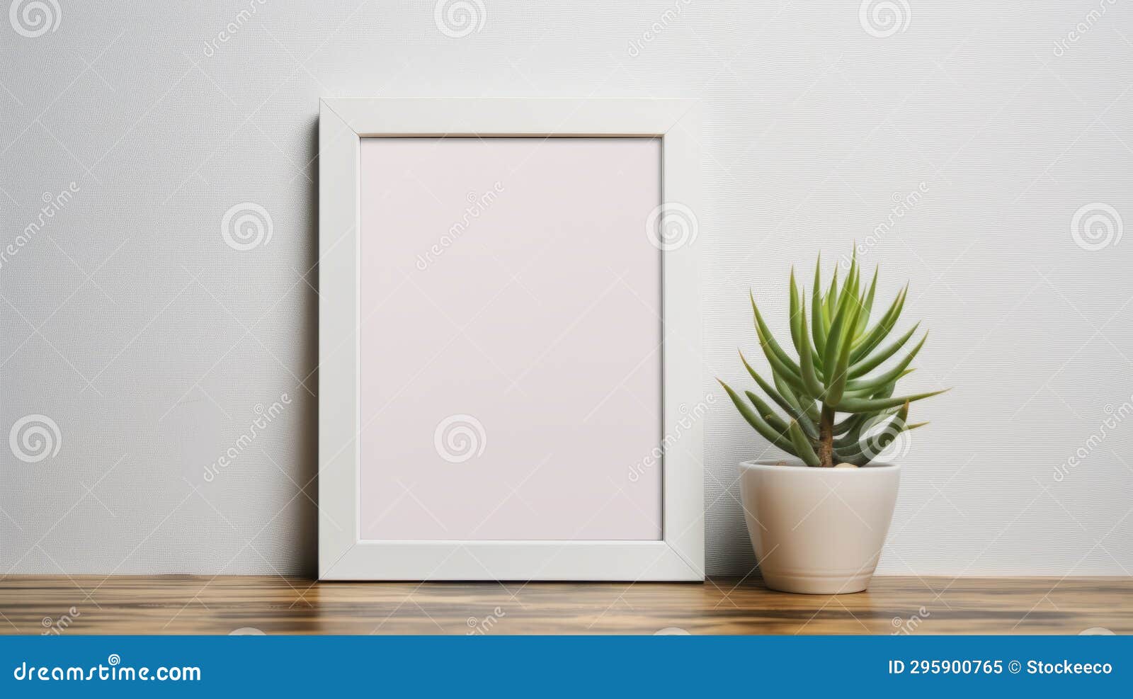 minimalist poster frame mockup with plant - rone style