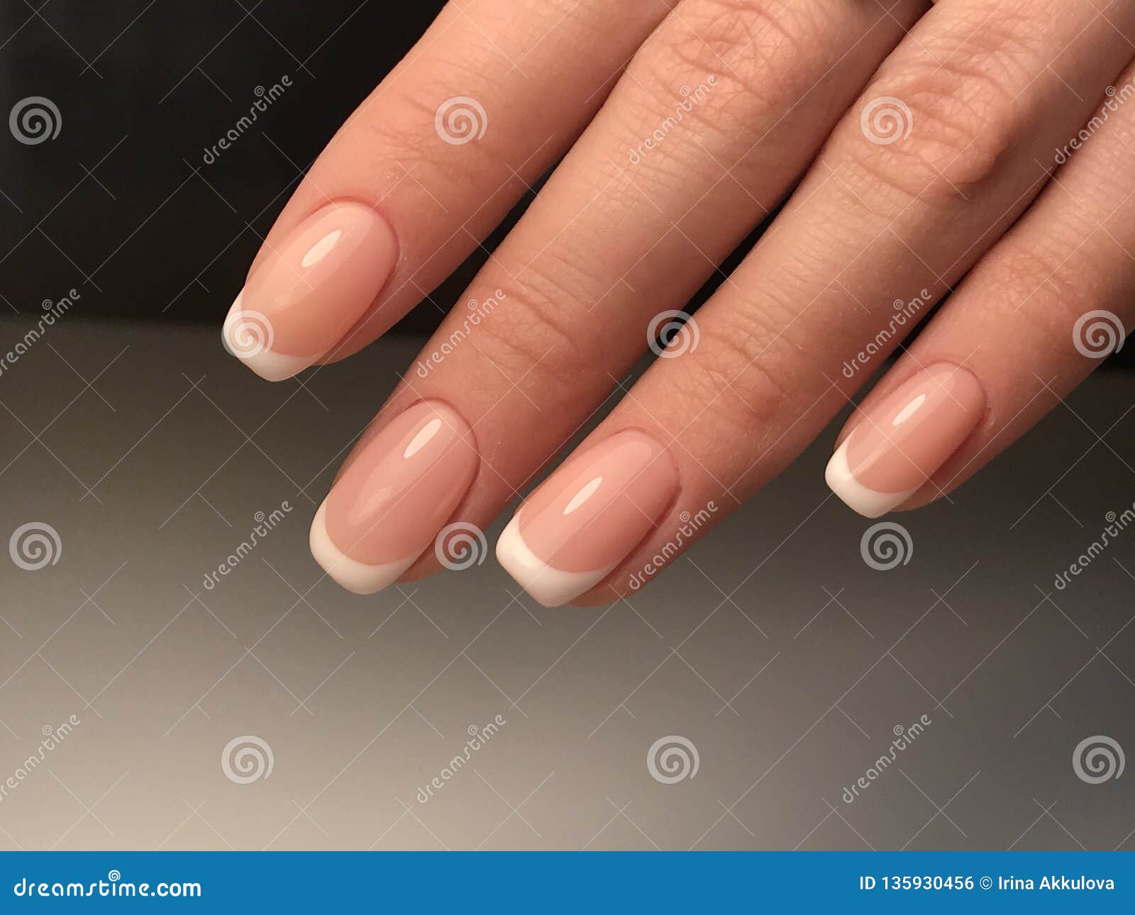 White french manicure stock photo. Image of french, color - 135930456