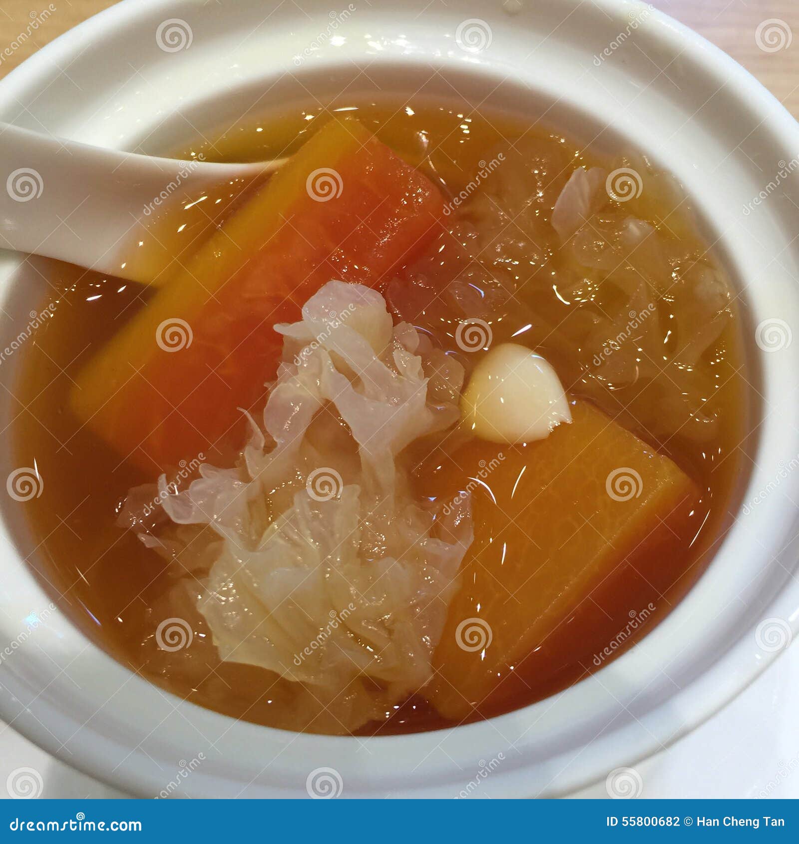 White fungus with papaya stock photo. Image of sweet - 55800682