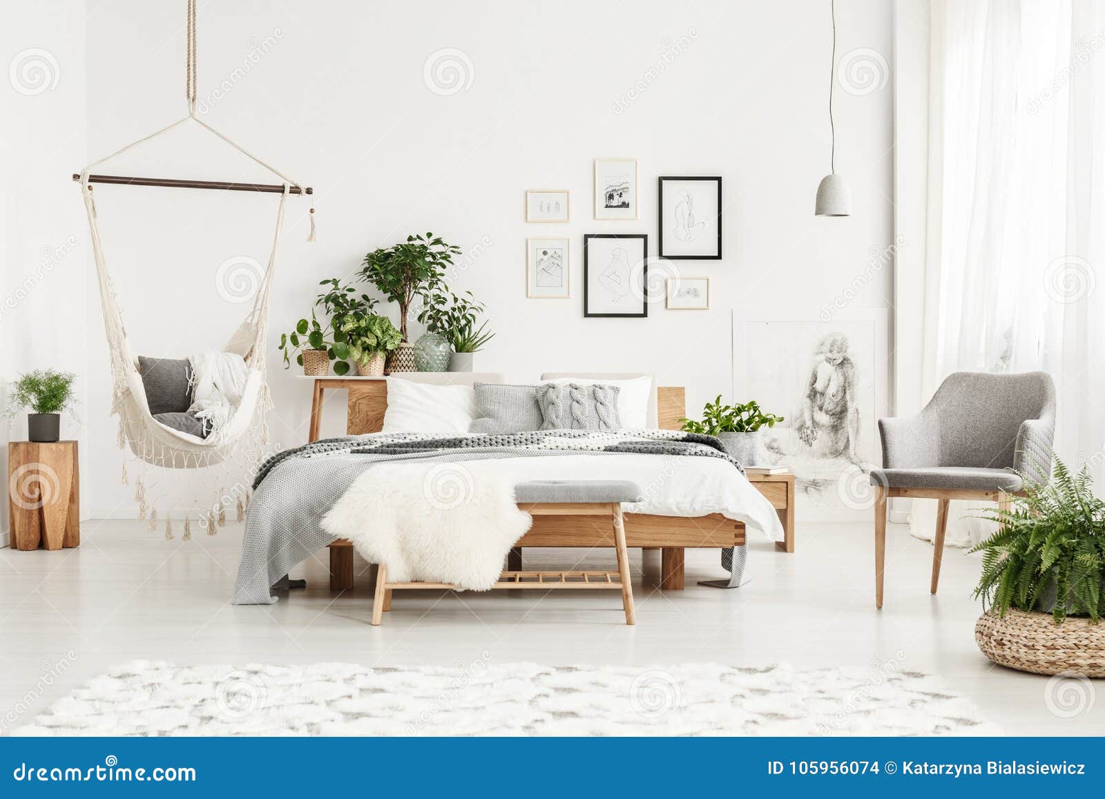 Hammock In Bohemian Bedroom Stock Photo Image Of Brazilian