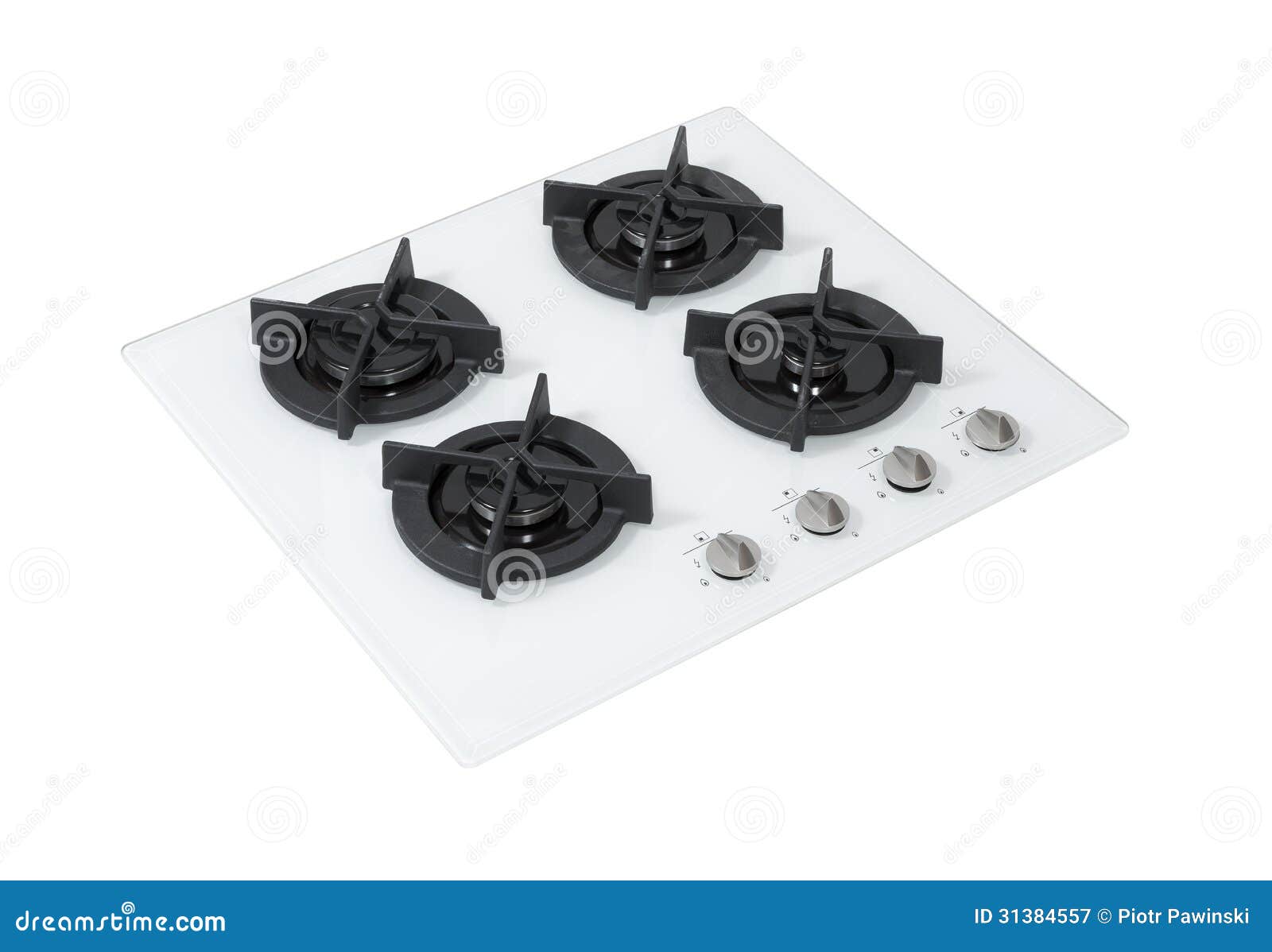White gas hob stock image. Image of burner, household 31384557