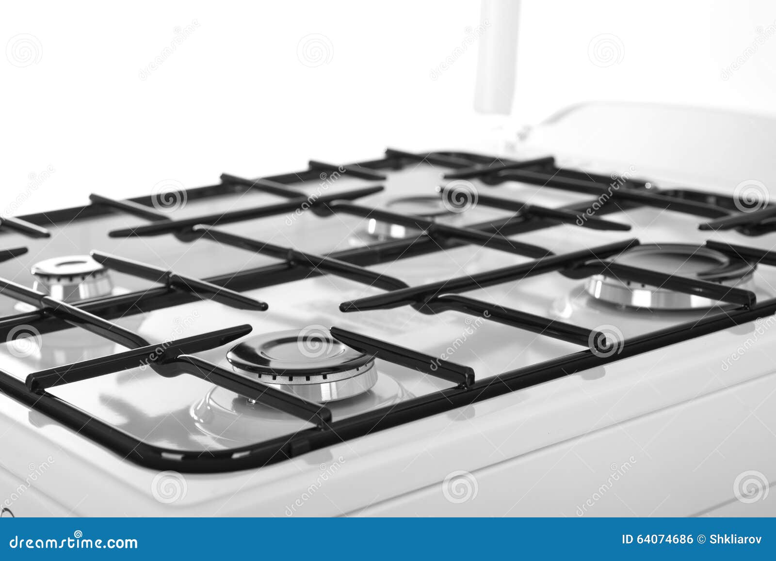White Gas Stove Isolated On A White Background Stock Photo Image