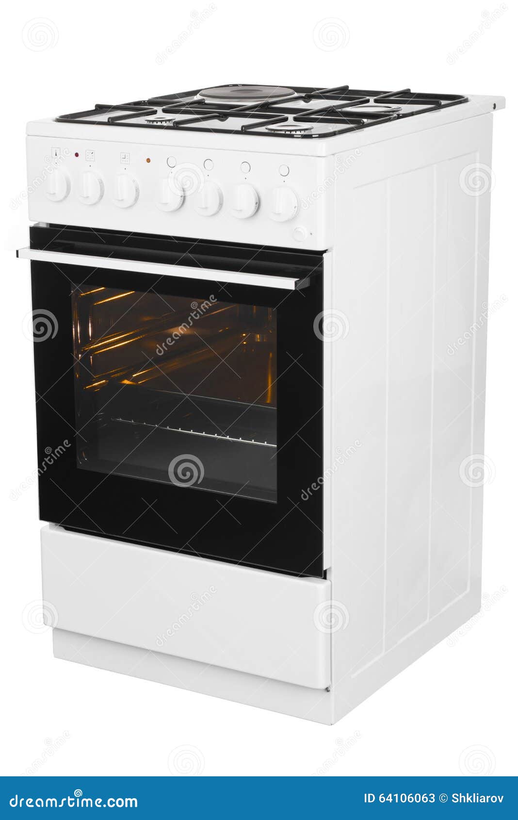 White Gas Stove Isolated on a White Background Stock Image Image of