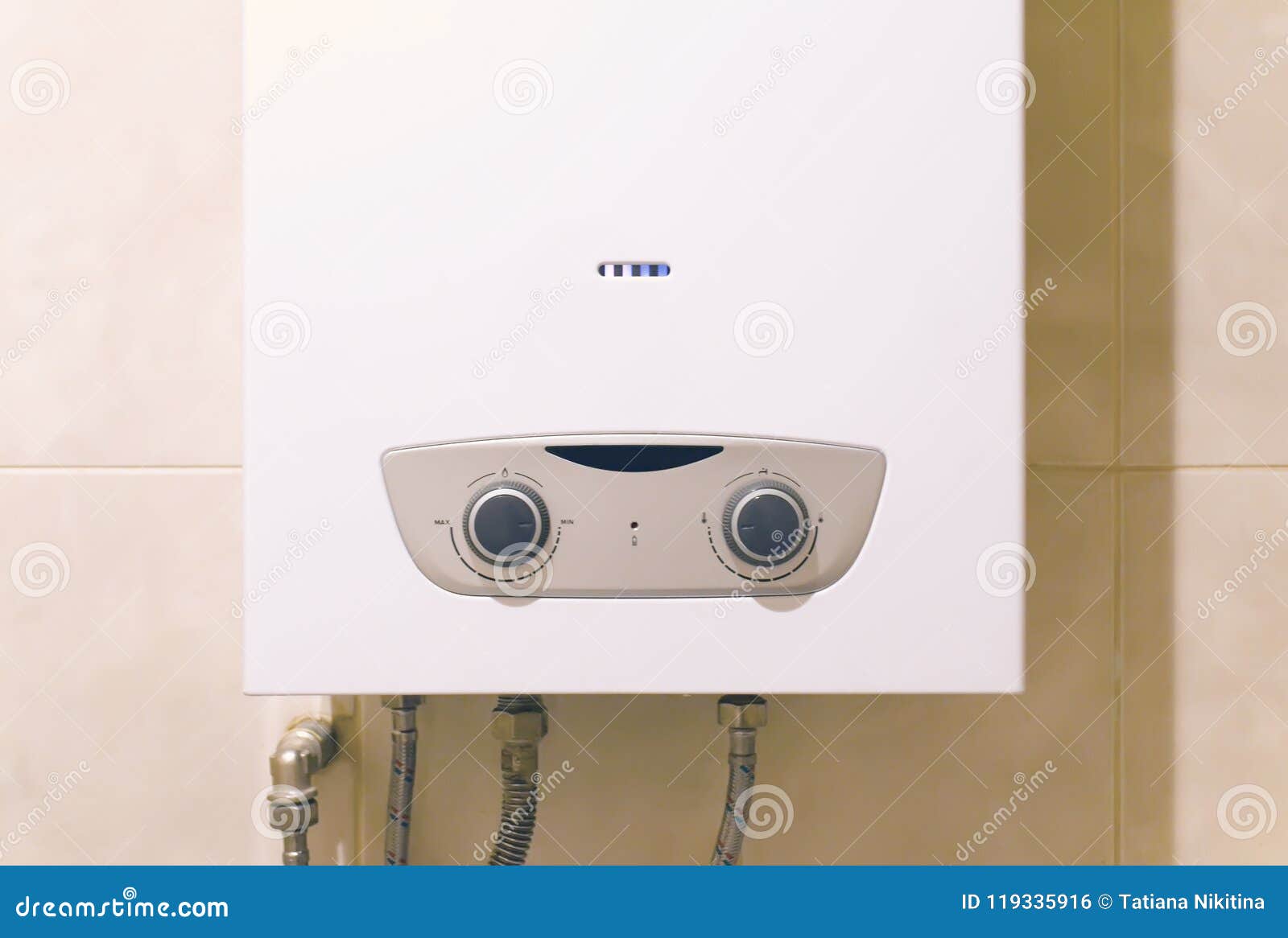 Gas Water Heater in the Bathroom Stock Photo Image of combustion