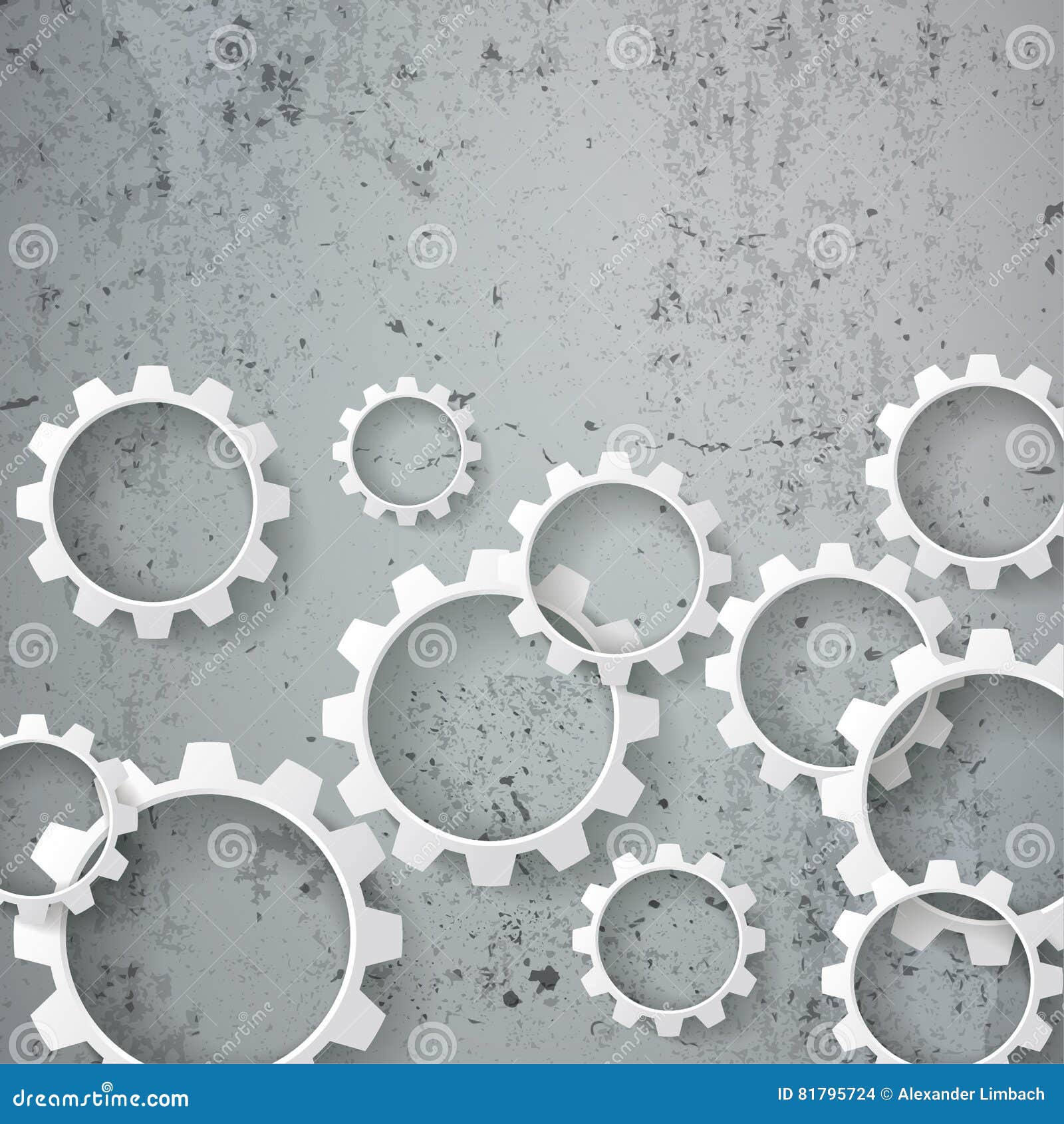 White Gears Concrete stock vector. Illustration of gear 81795724