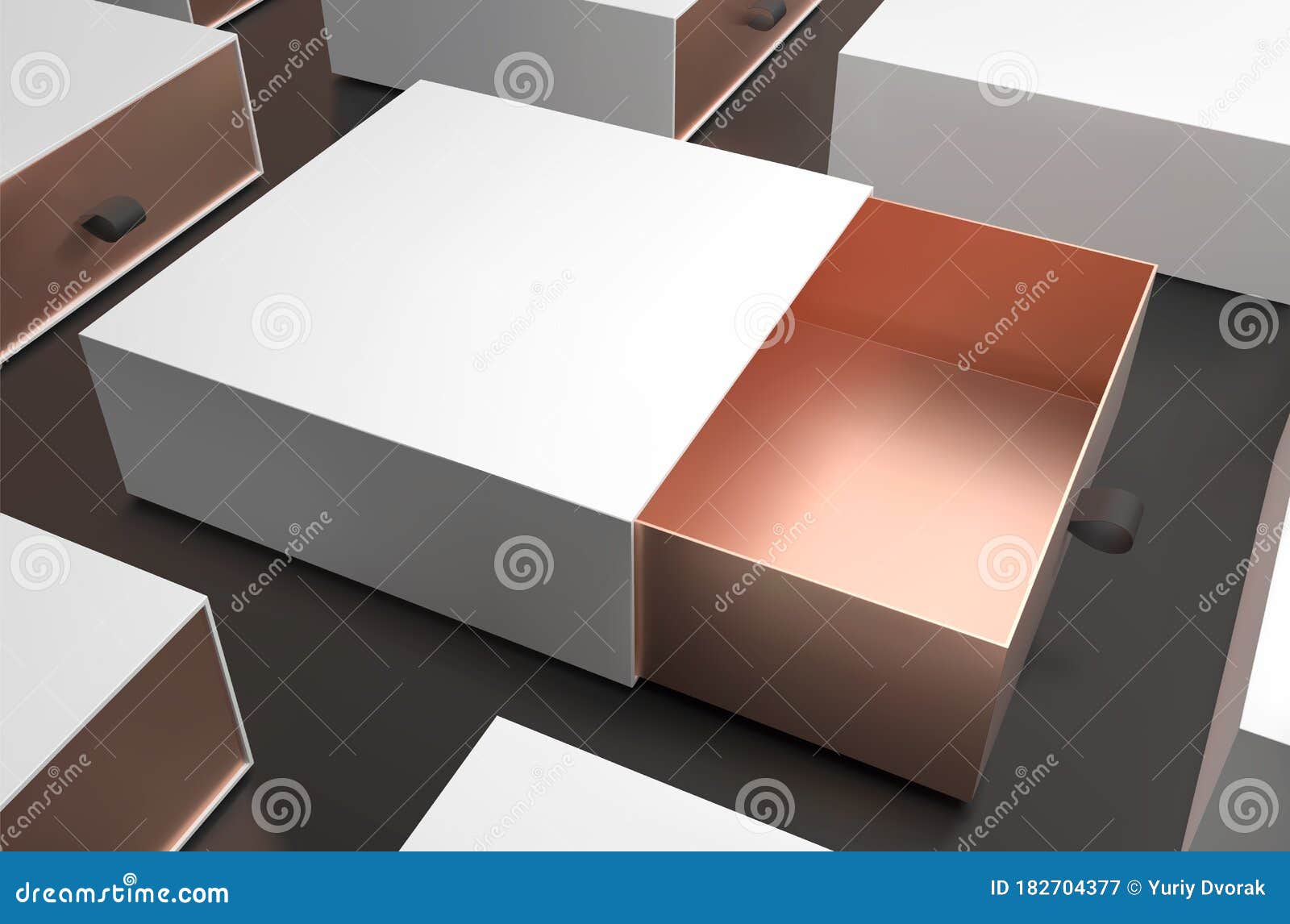 Download White Gift Box Top View Mock Up. Opened Box Christmas Present Template. Luxury Packaging ...