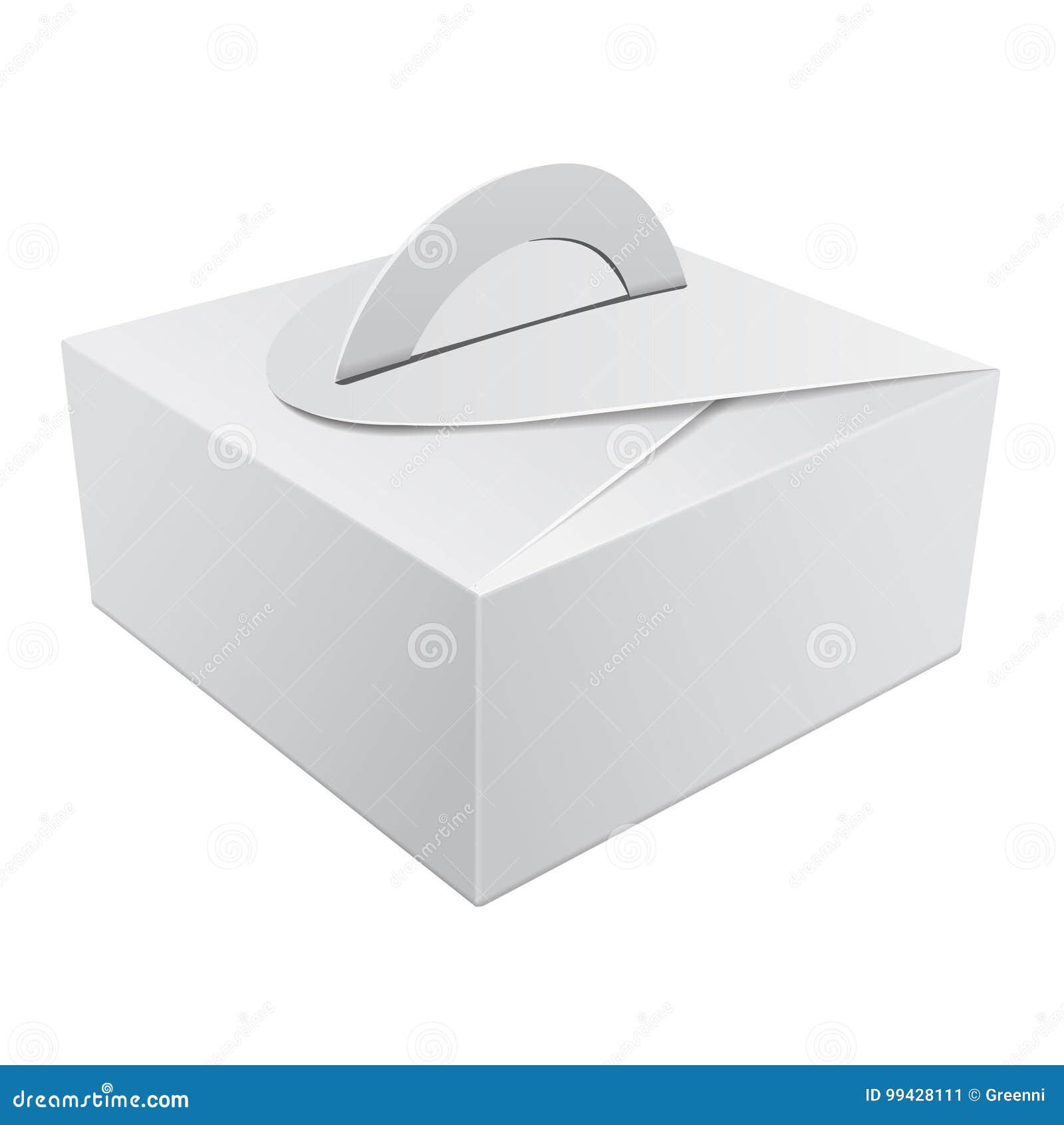 Download White Gift Packaging Box With Handle Mockup For Cake ...