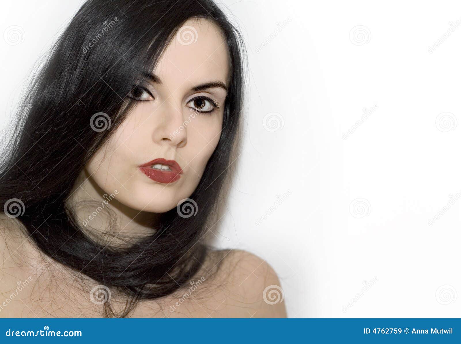 White Girl With Black Hair Stock Image Image Of Fashion 4762759