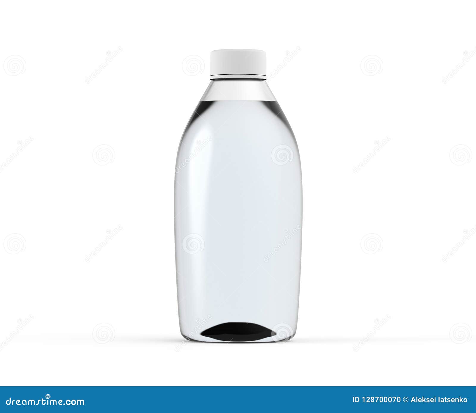 Download White Glass Water Bottle Mockup 3d Render Isolated Stock Illustration Illustration Of Packaging Design 128700070