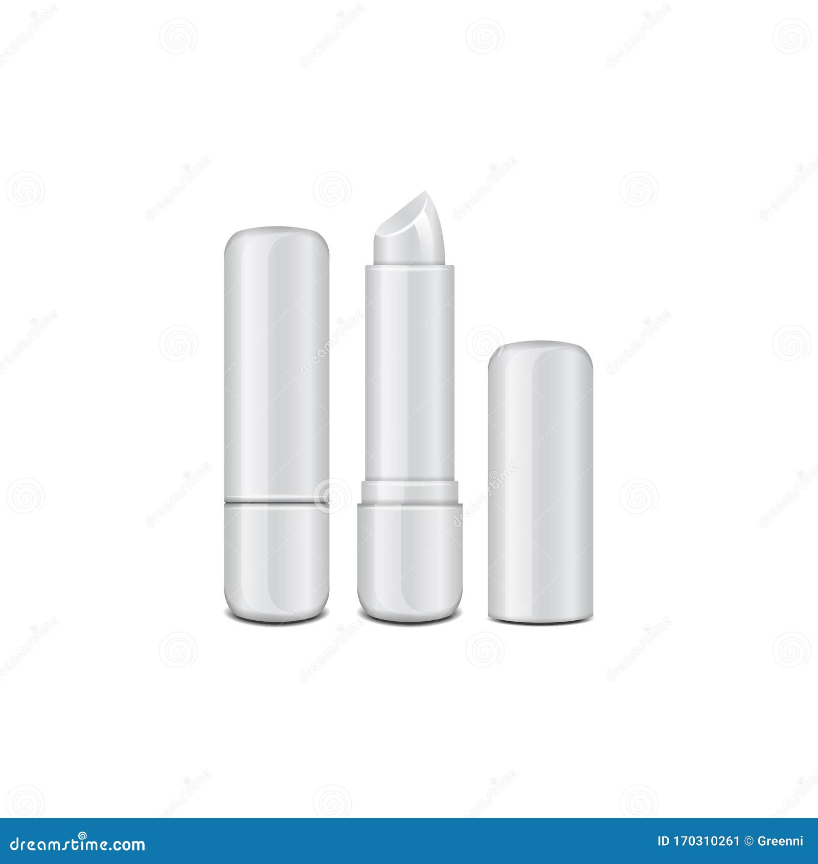 Download White Glossy Closed And Opened Lip Balm Stick, Realistic Hygienic Lipstick. Vector Blank Mockup ...