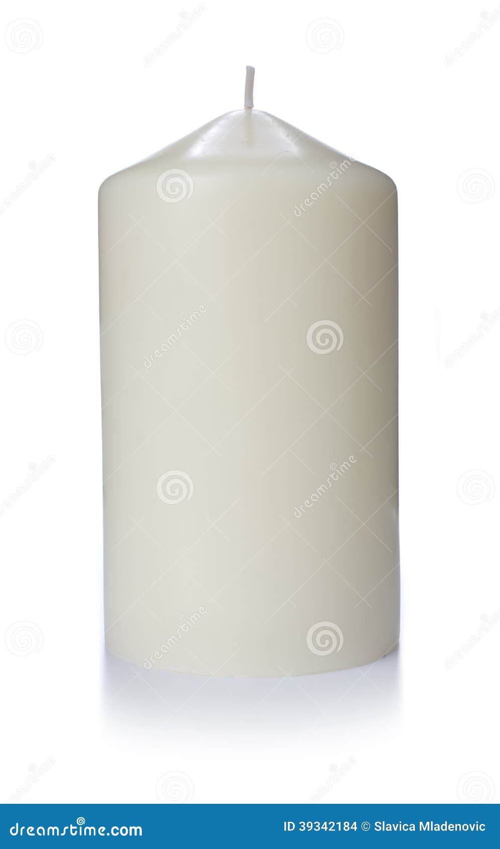 White Glossy Cylinder Candle Stock Photo Image of white, bright 39342184