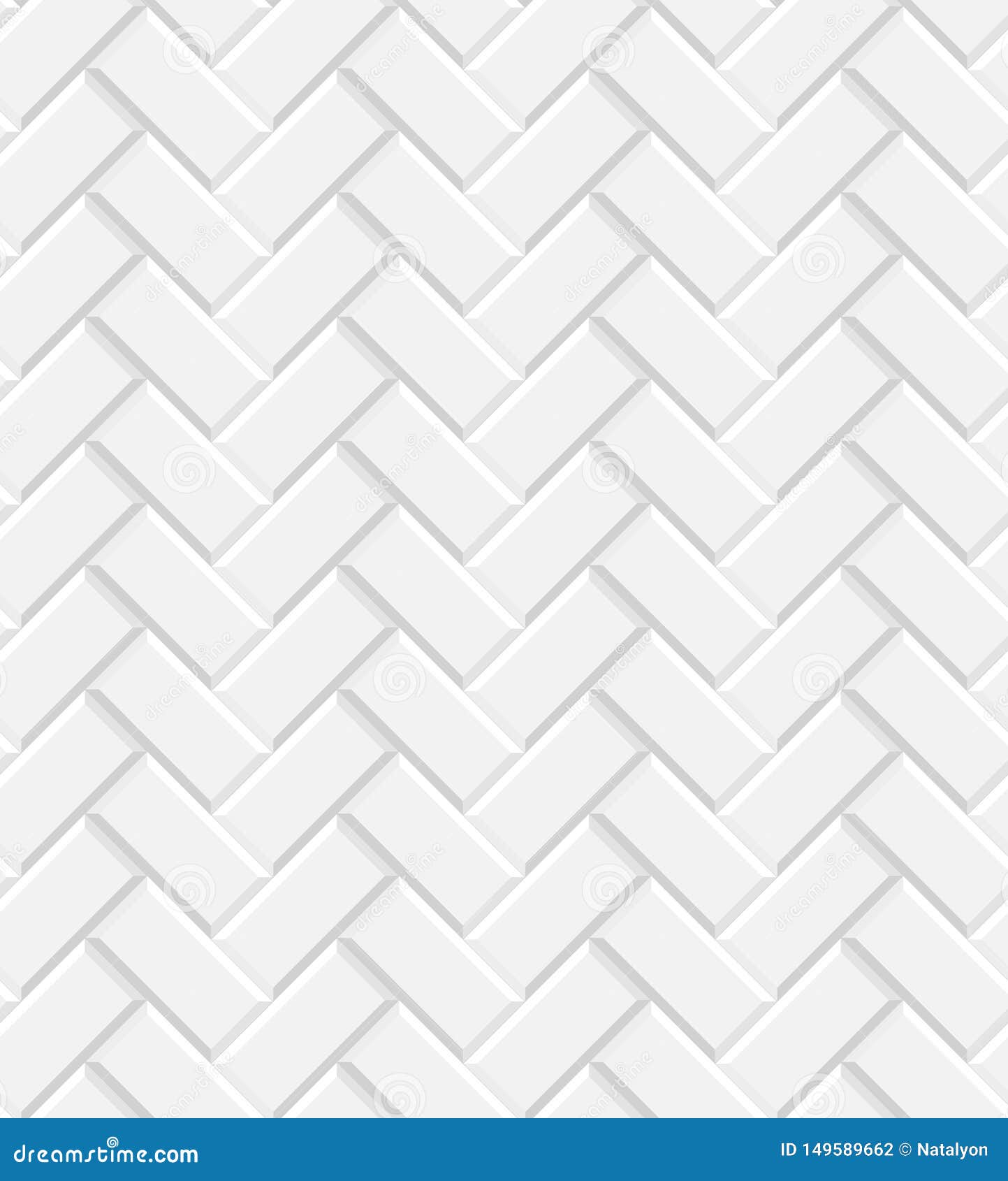 White Glossy Subway Tiles Herringbone Wall Seamless Pattern