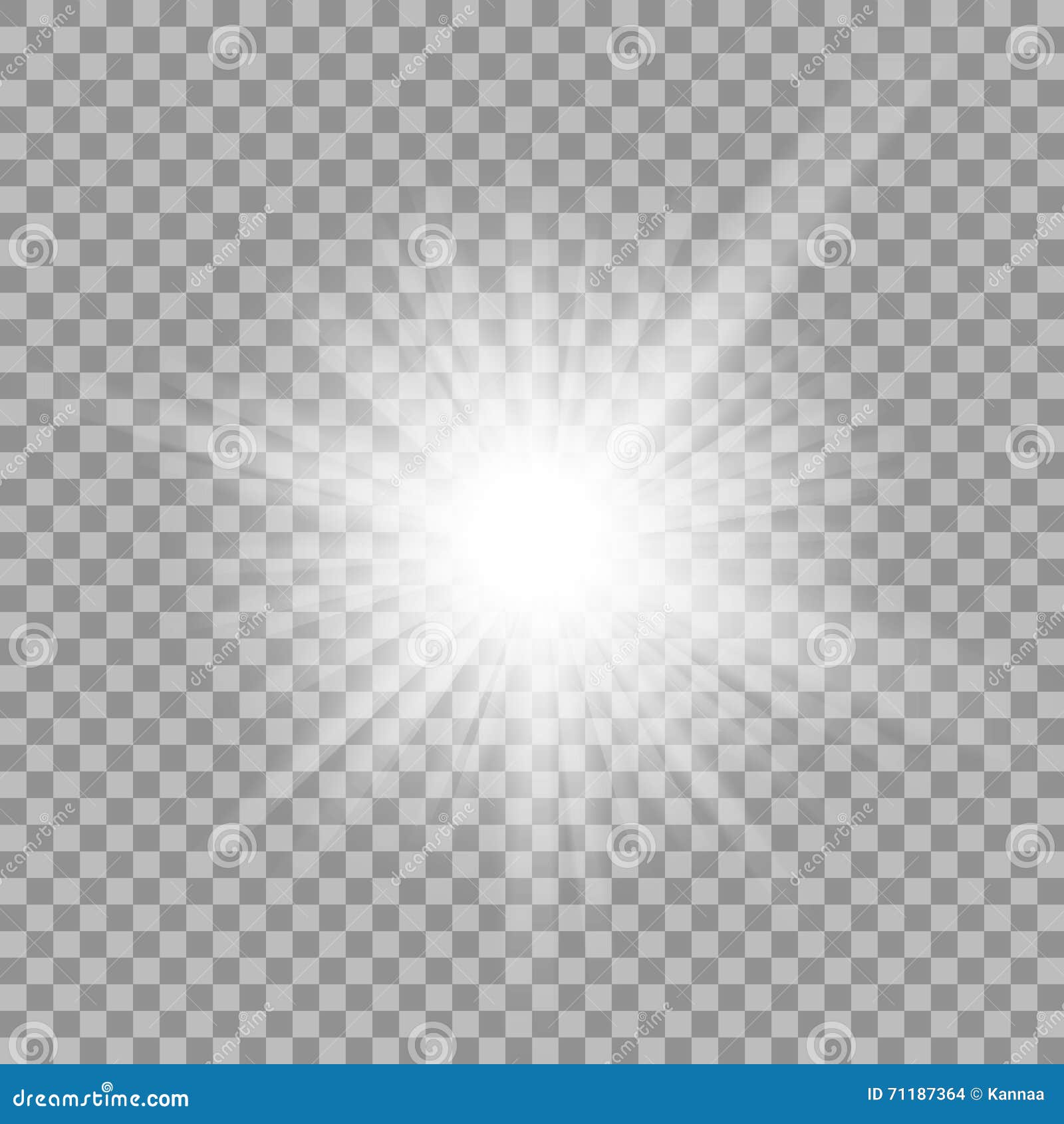 White Glowing Light Burst On Transparent Background. Stock Illustration