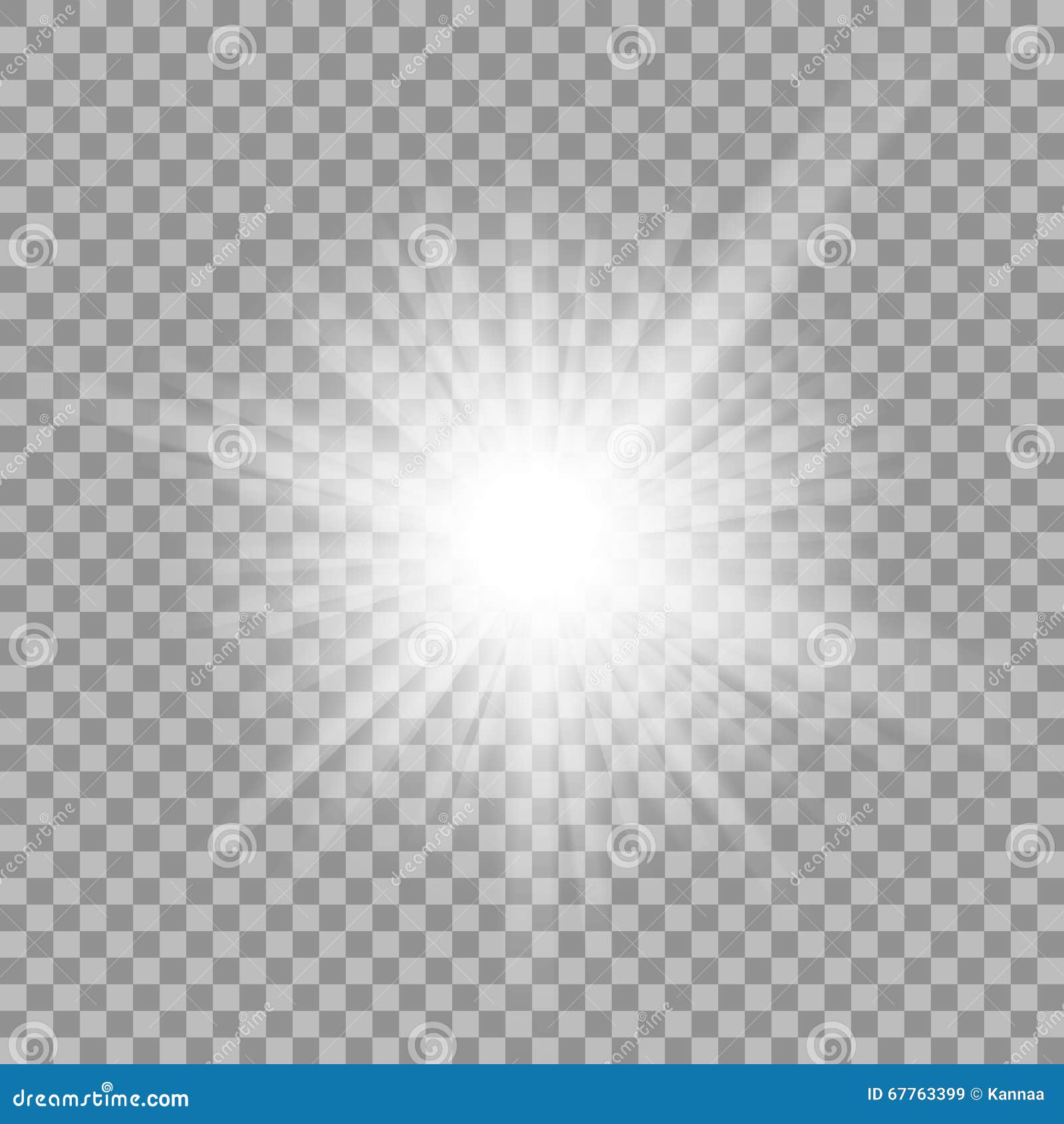 white glowing light burst on transparent background.