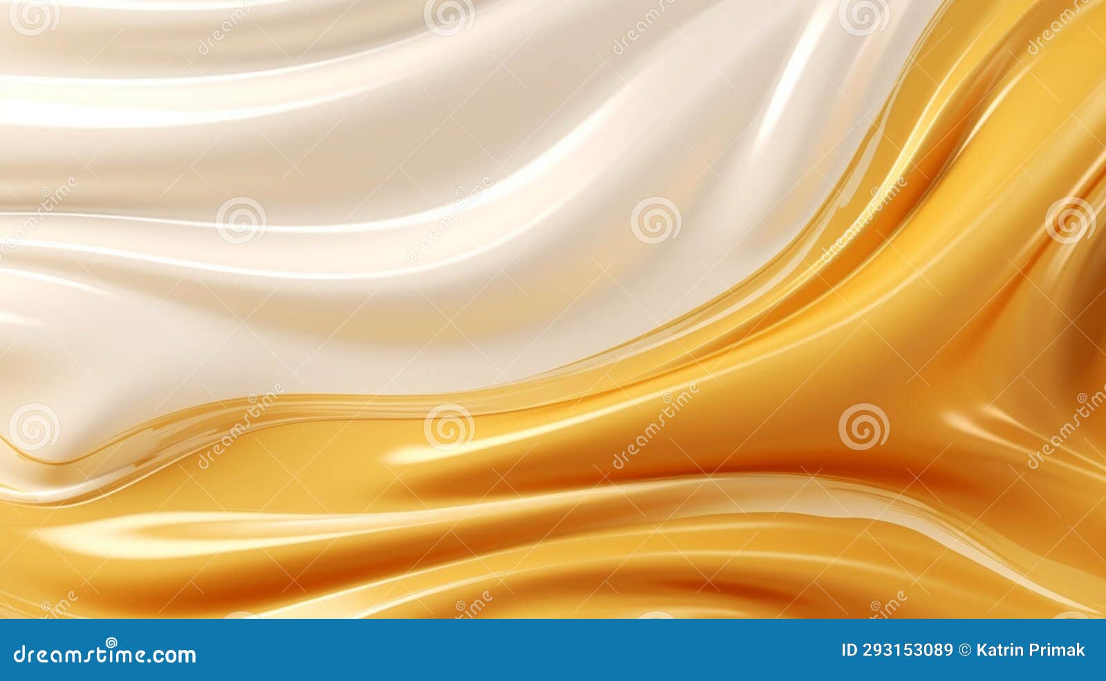 White and Gold Abstract Waves, Screensaver Background Stock