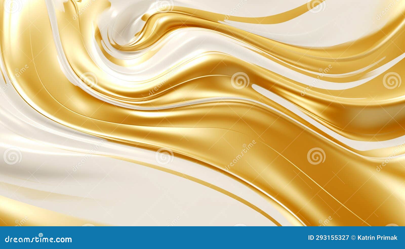 White and Gold Abstract Waves, Screensaver Background Stock