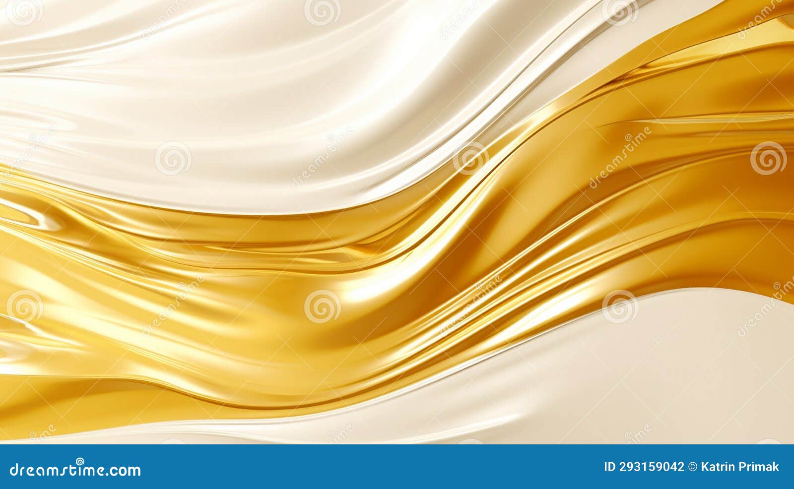 White and Gold Abstract Waves, Screensaver Background Stock