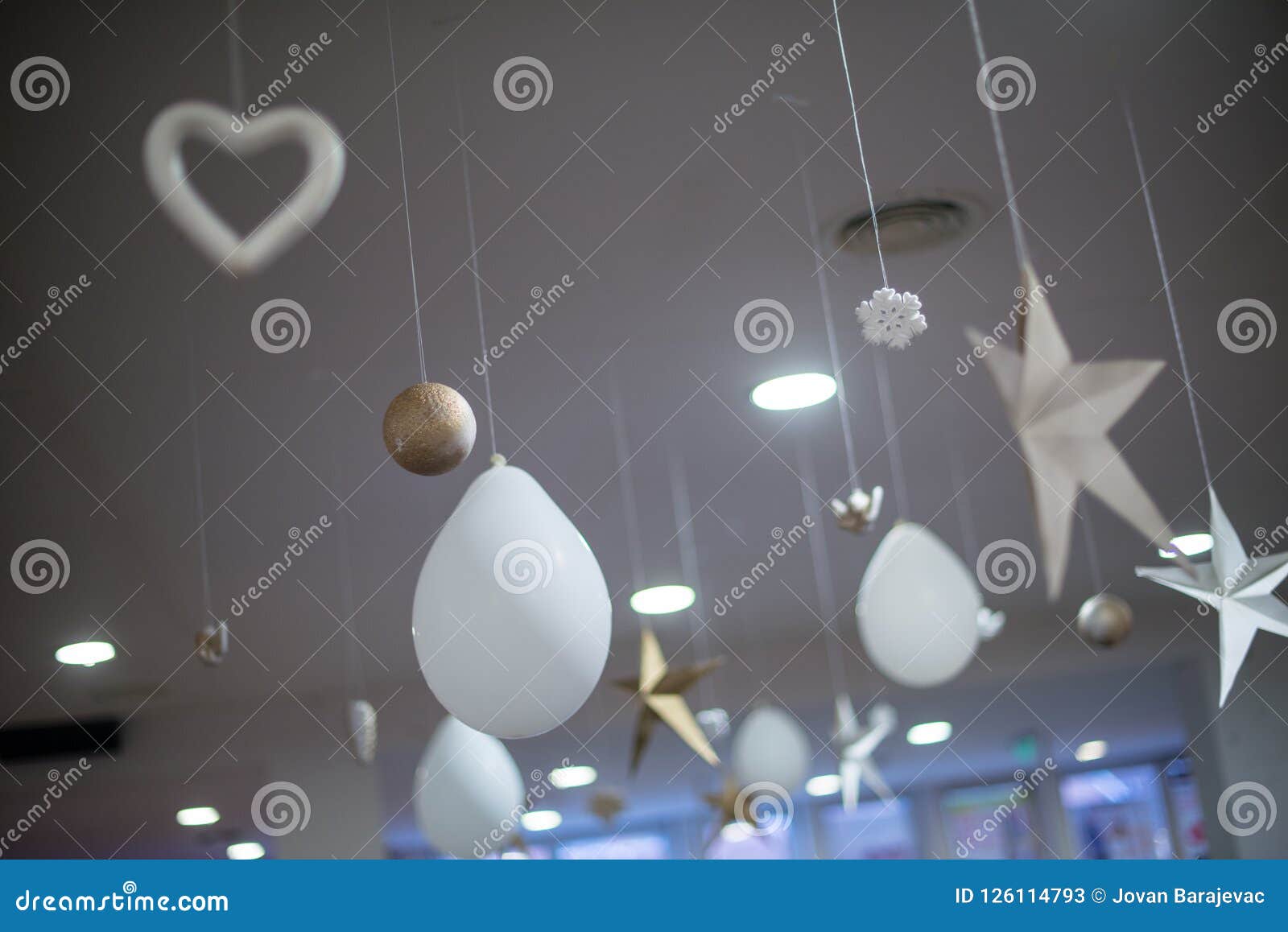 White And Gold Christmas Decoration Stock Image Image Of
