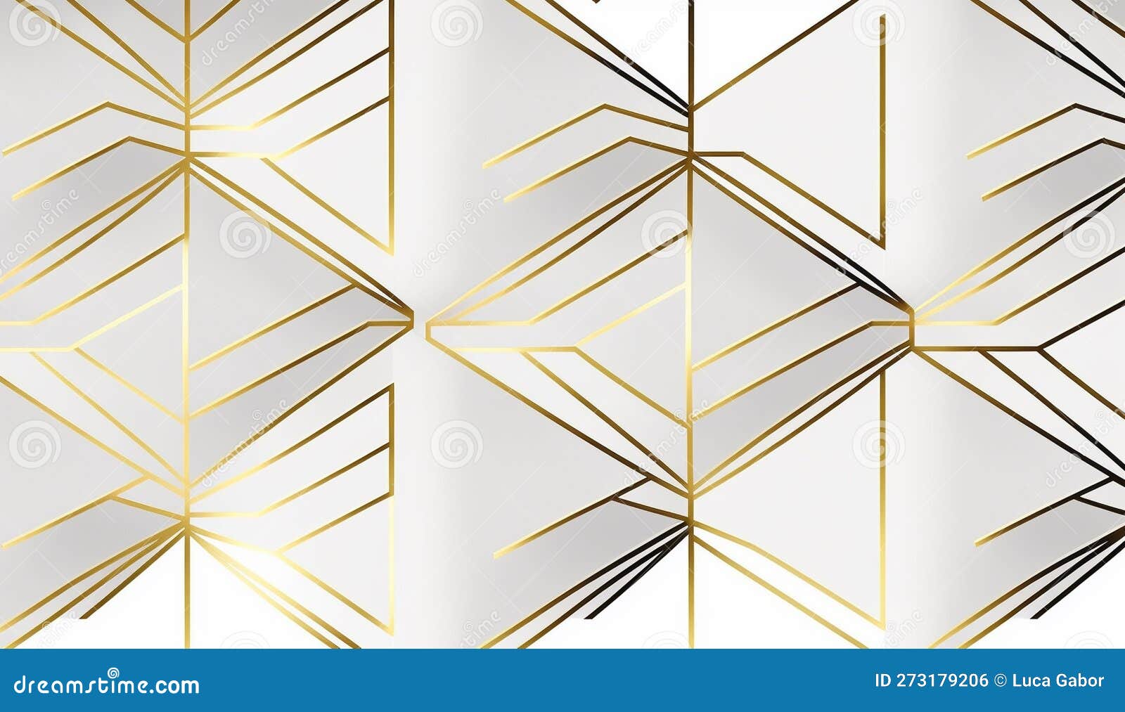 best white simple abstract geometric  seamless pattern with gold lines