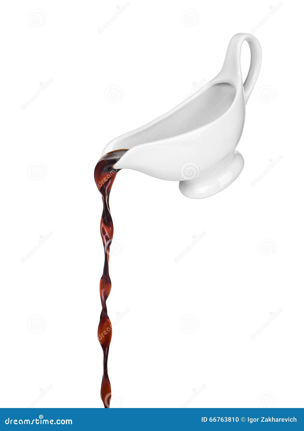White Gravy Boat Pours Brown Sauce Stock Photo Image of sauce