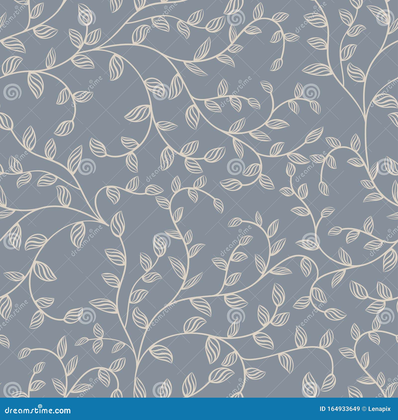 White and Gray Seamless Leaves Wallpaper Stock Vector - Illustration of