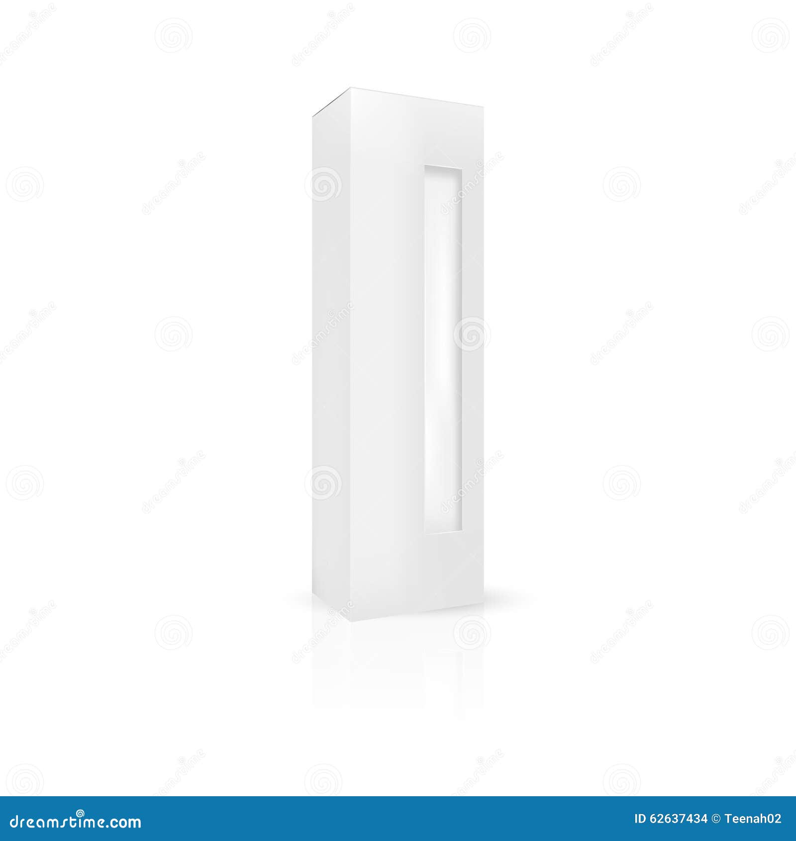 White Gray Tall Packaging Box With Front Thin Window Stock ...