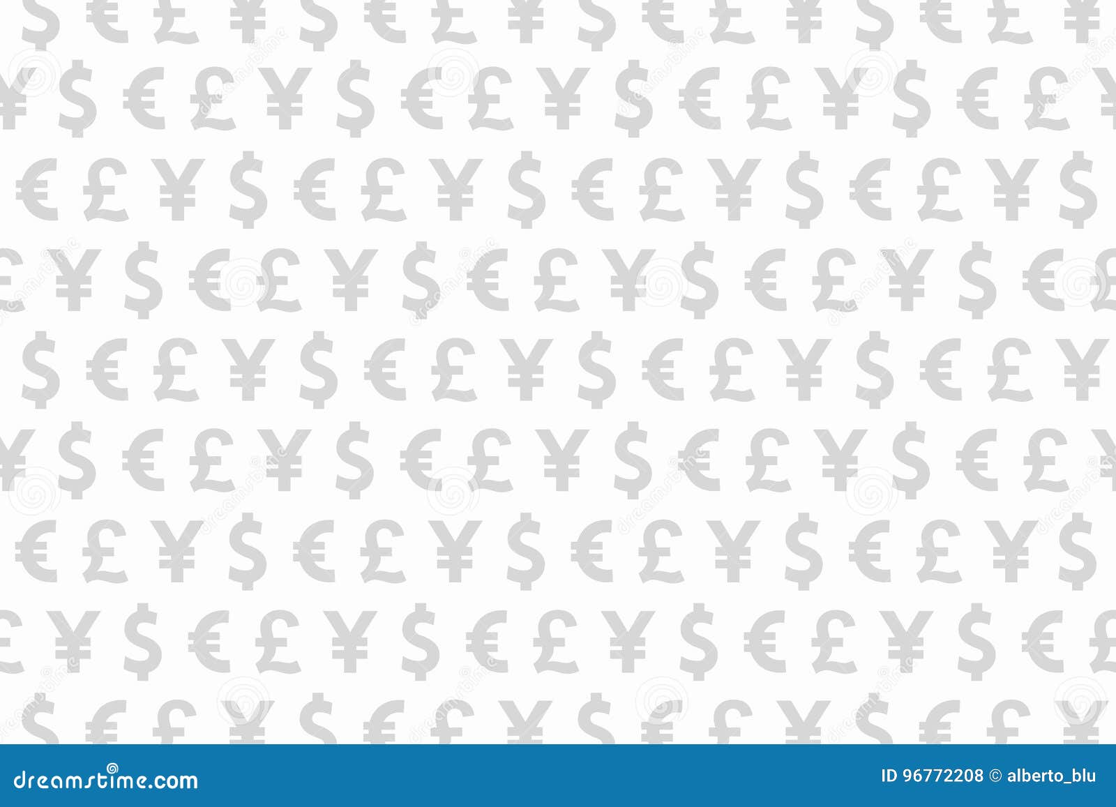 white and grey dollar euro yen pound currencies pattern background