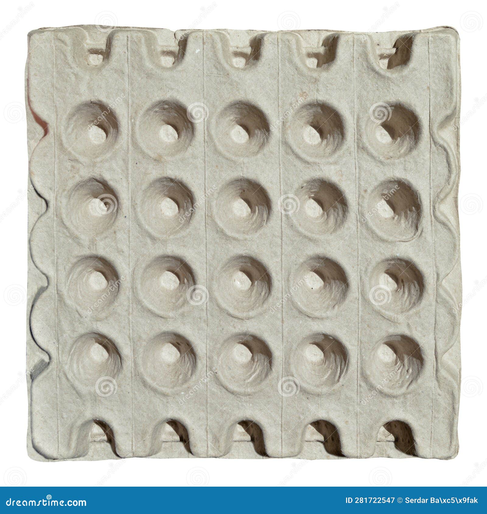 White and Grey Empty Egg Carton, Recyclable Egg Container Made of Pulp
