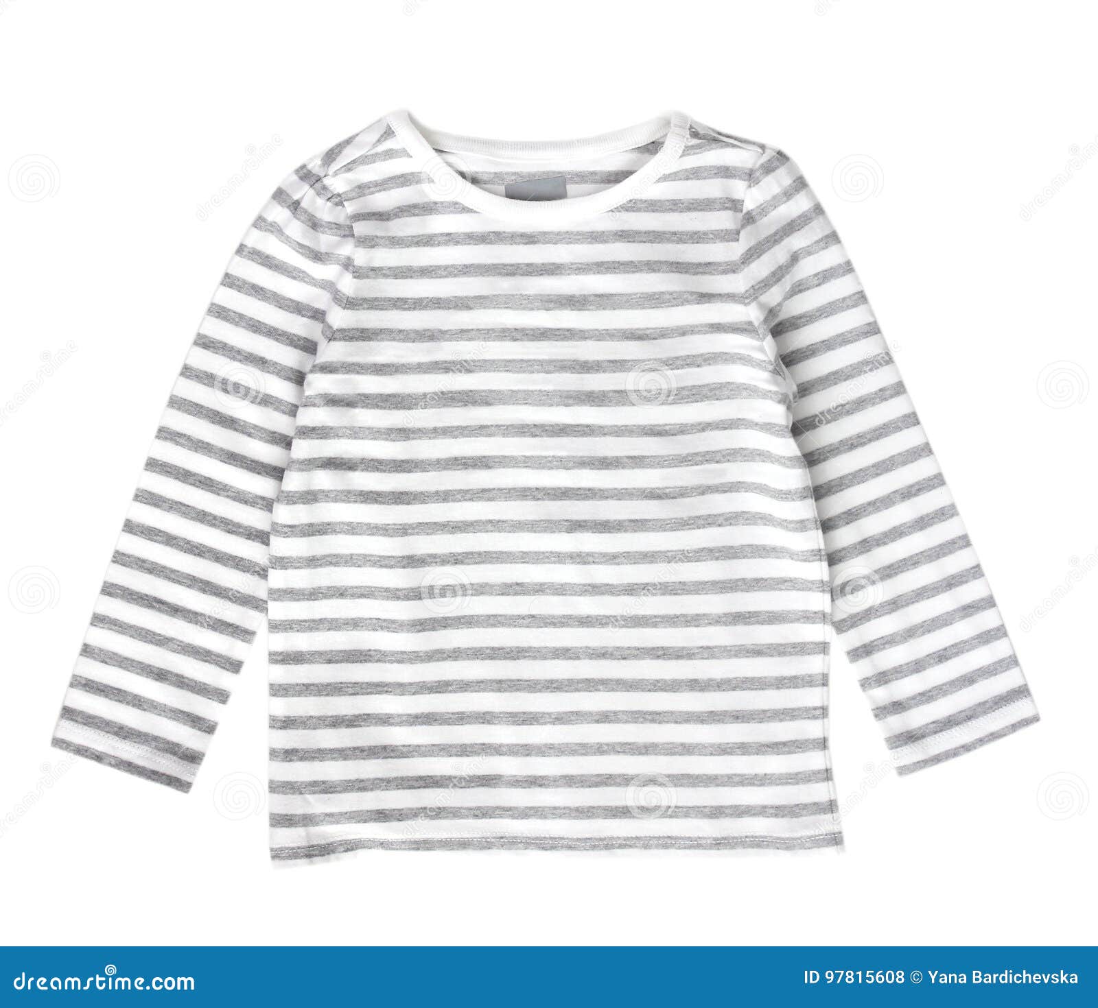 White Grey Strips Child`s Shirt Isolated. Stock Photo - Image of shirt ...