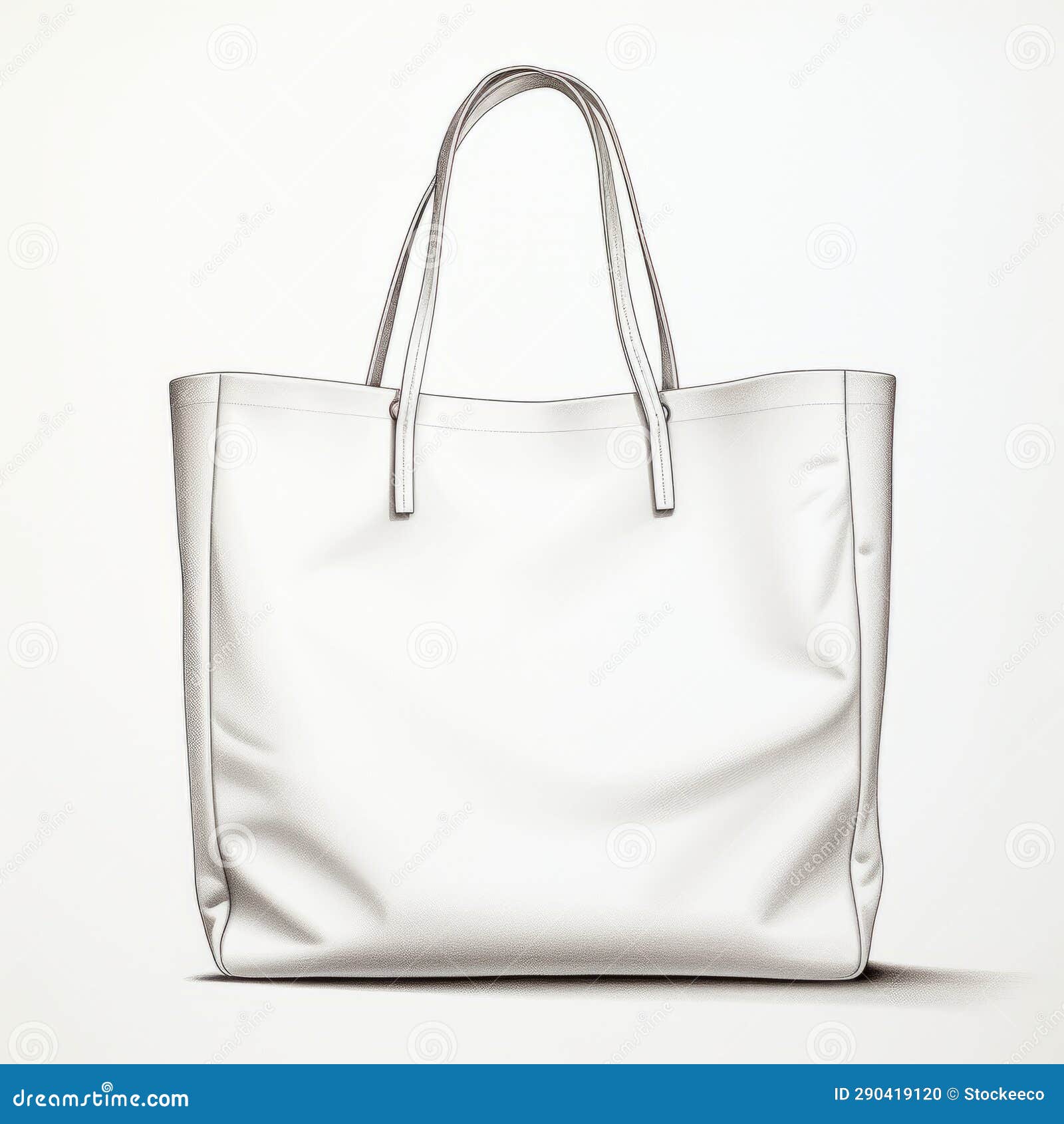 3d white shopping bag with handle - leatherhide style 