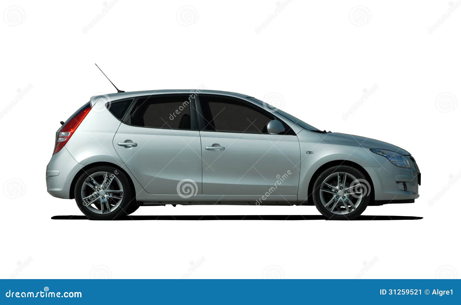 White hatchback side view stock image. Image of engine 31259521