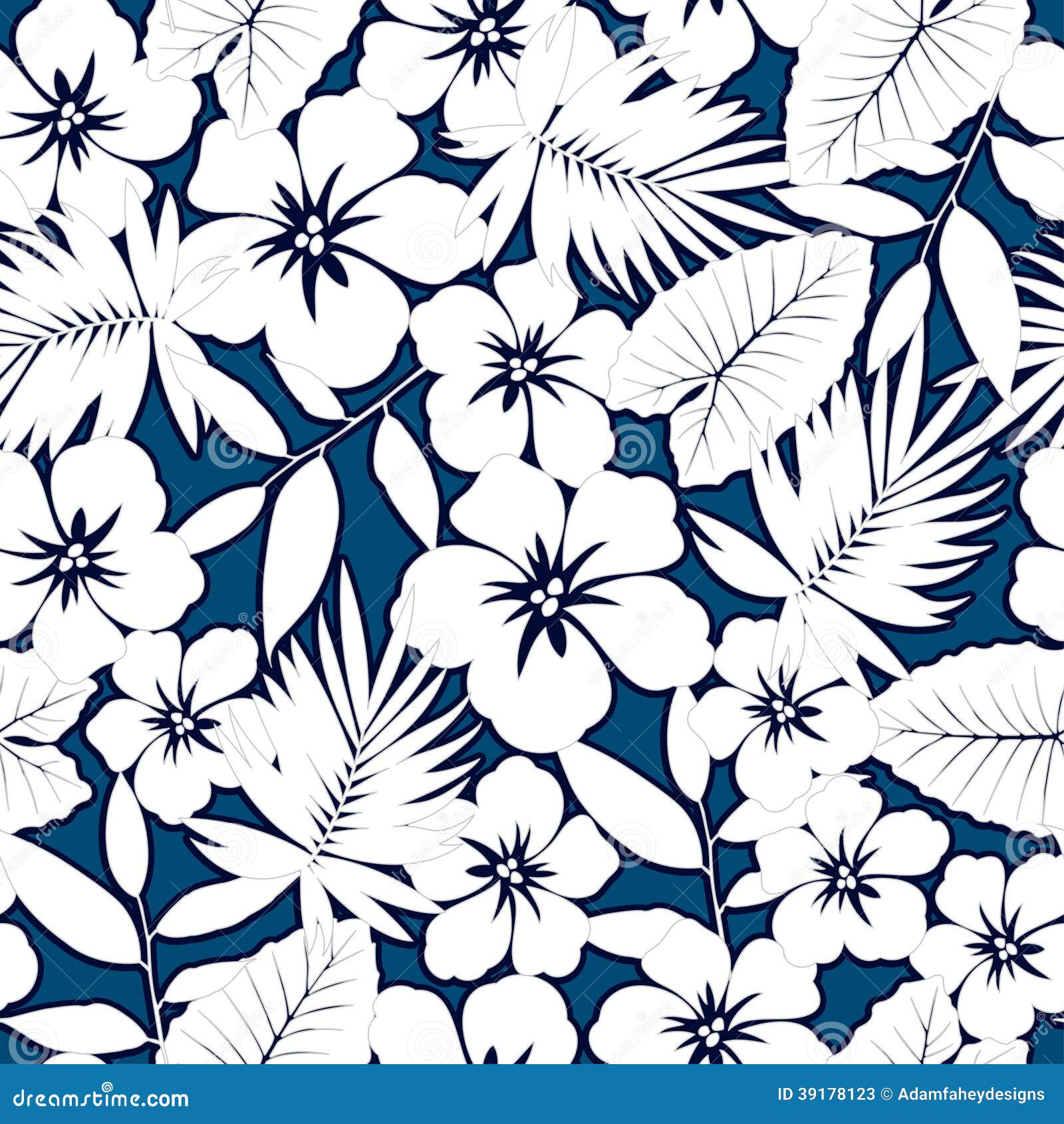 White hawaiian hibiscus. stock vector. Illustration of floral 39178123