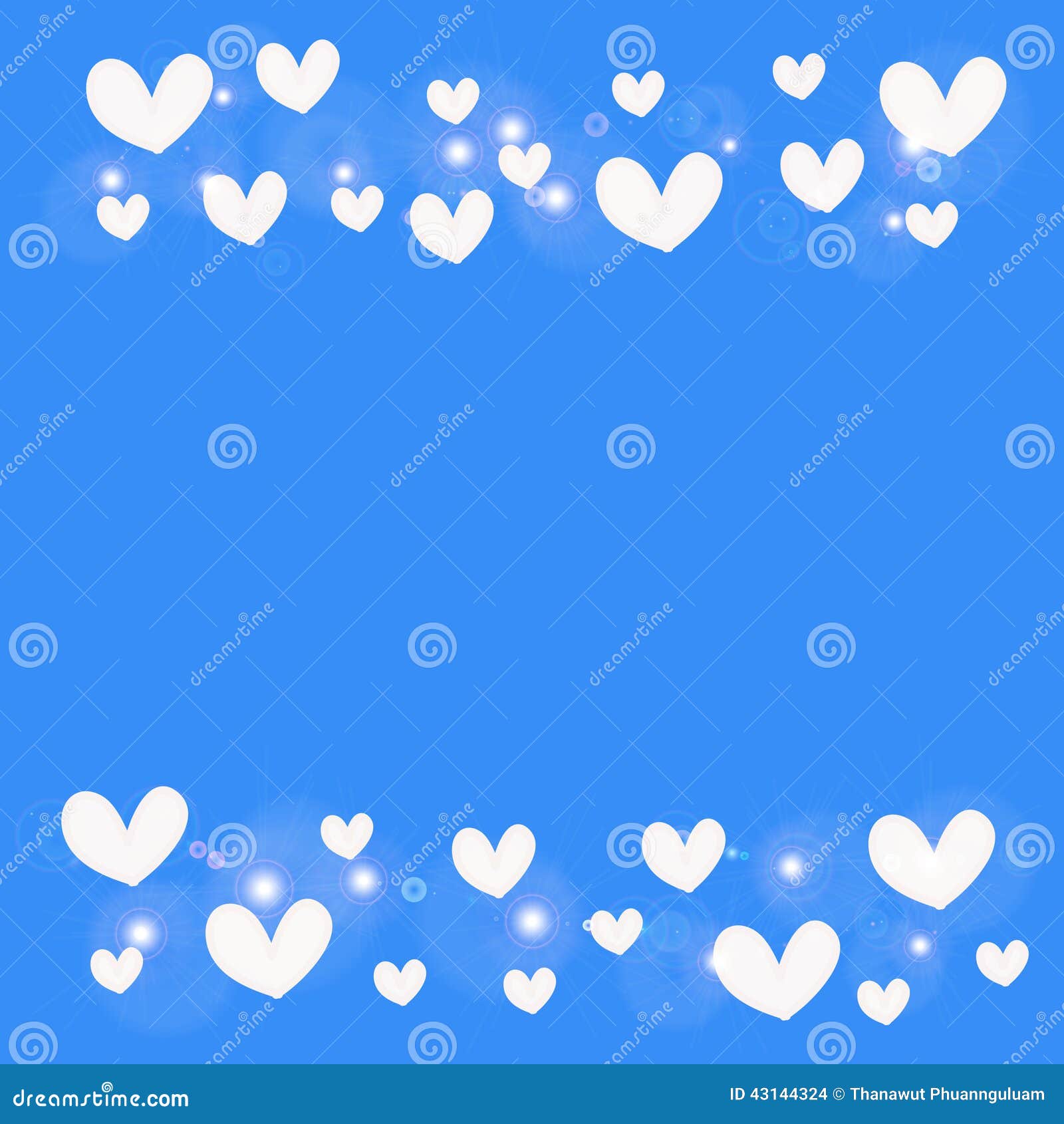 White Heart on Blue Background Stock Illustration Illustration of