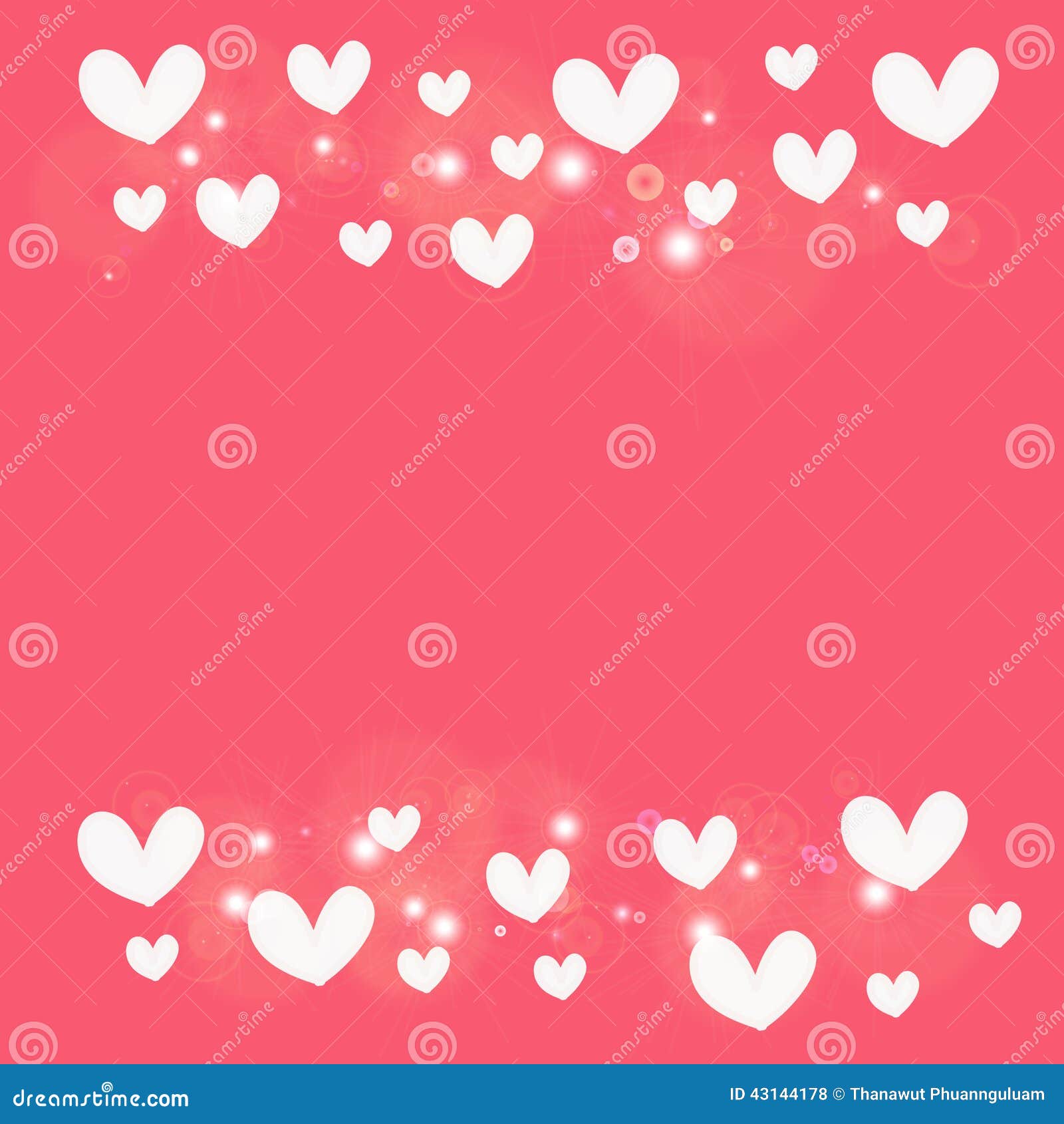 White Heart on Pink Background Stock Illustration Illustration of