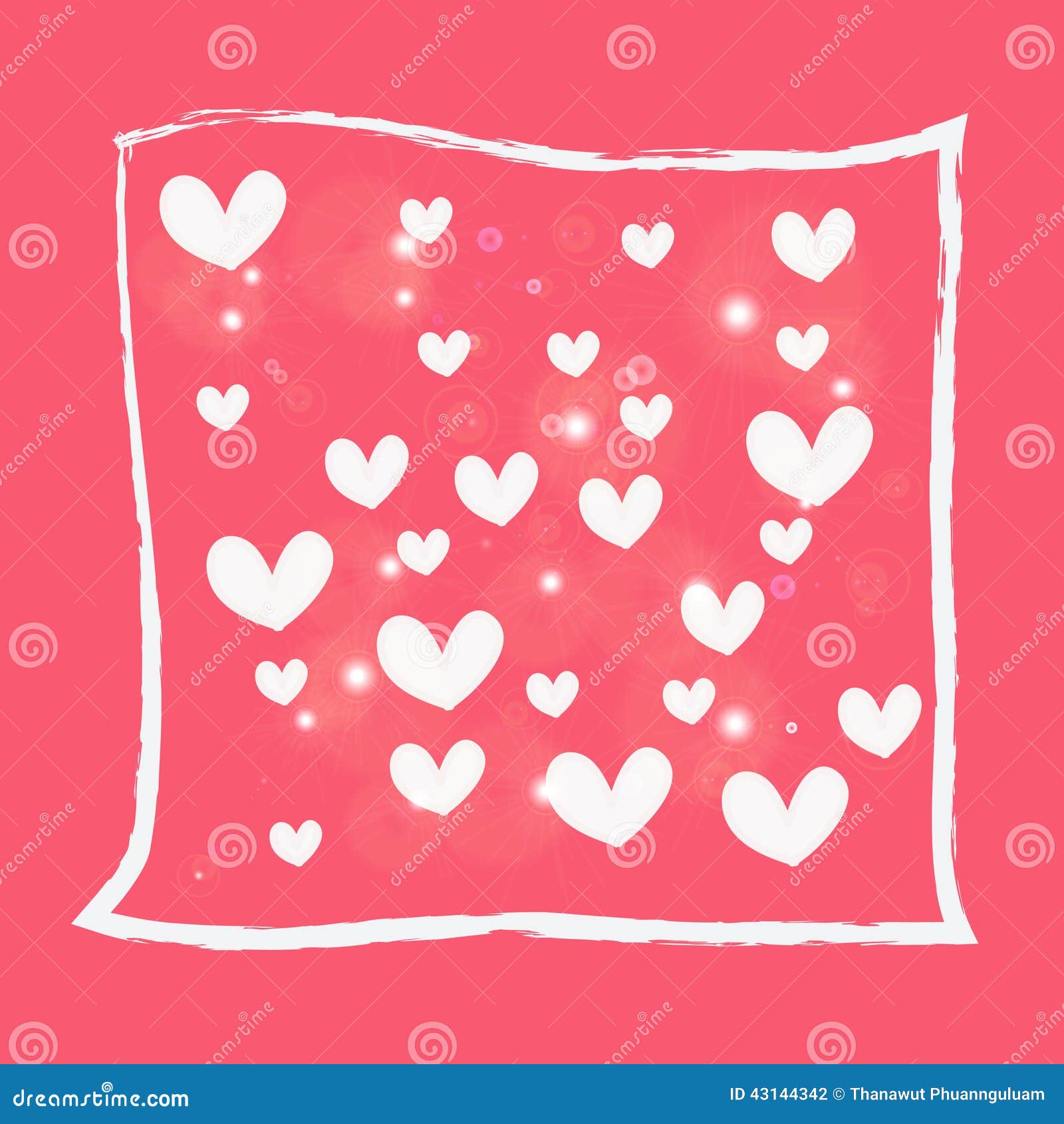 White Heart on Pink Background Stock Illustration Illustration of