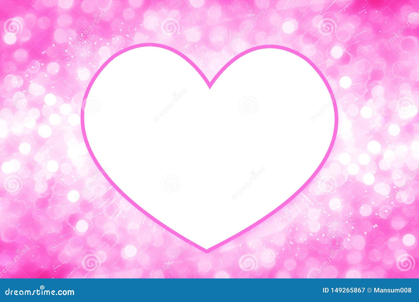 White Heart on Pink Background Stock Illustration Illustration of