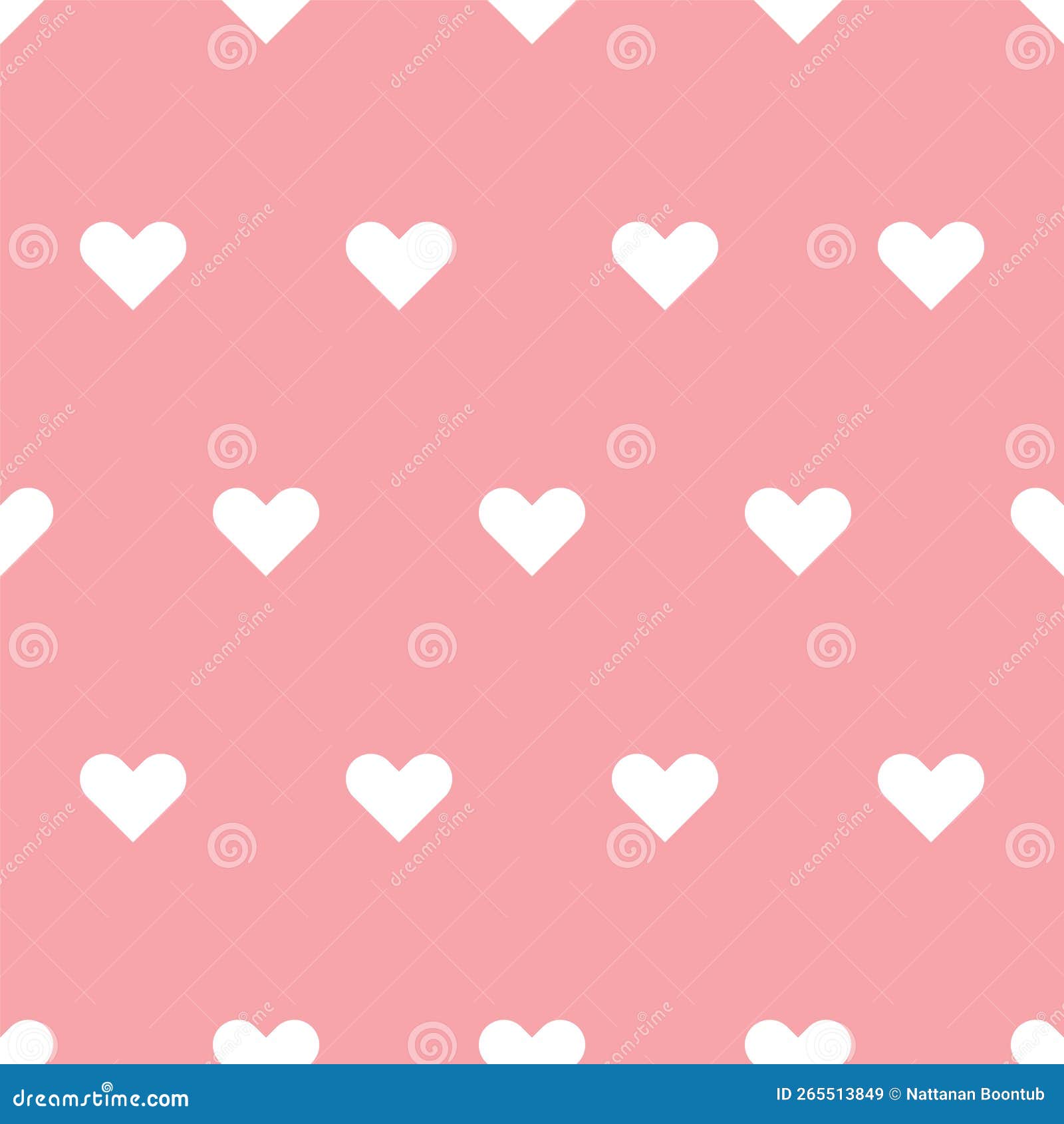 White Heart on Pink Background, Seamless Pattern Background. Valentine