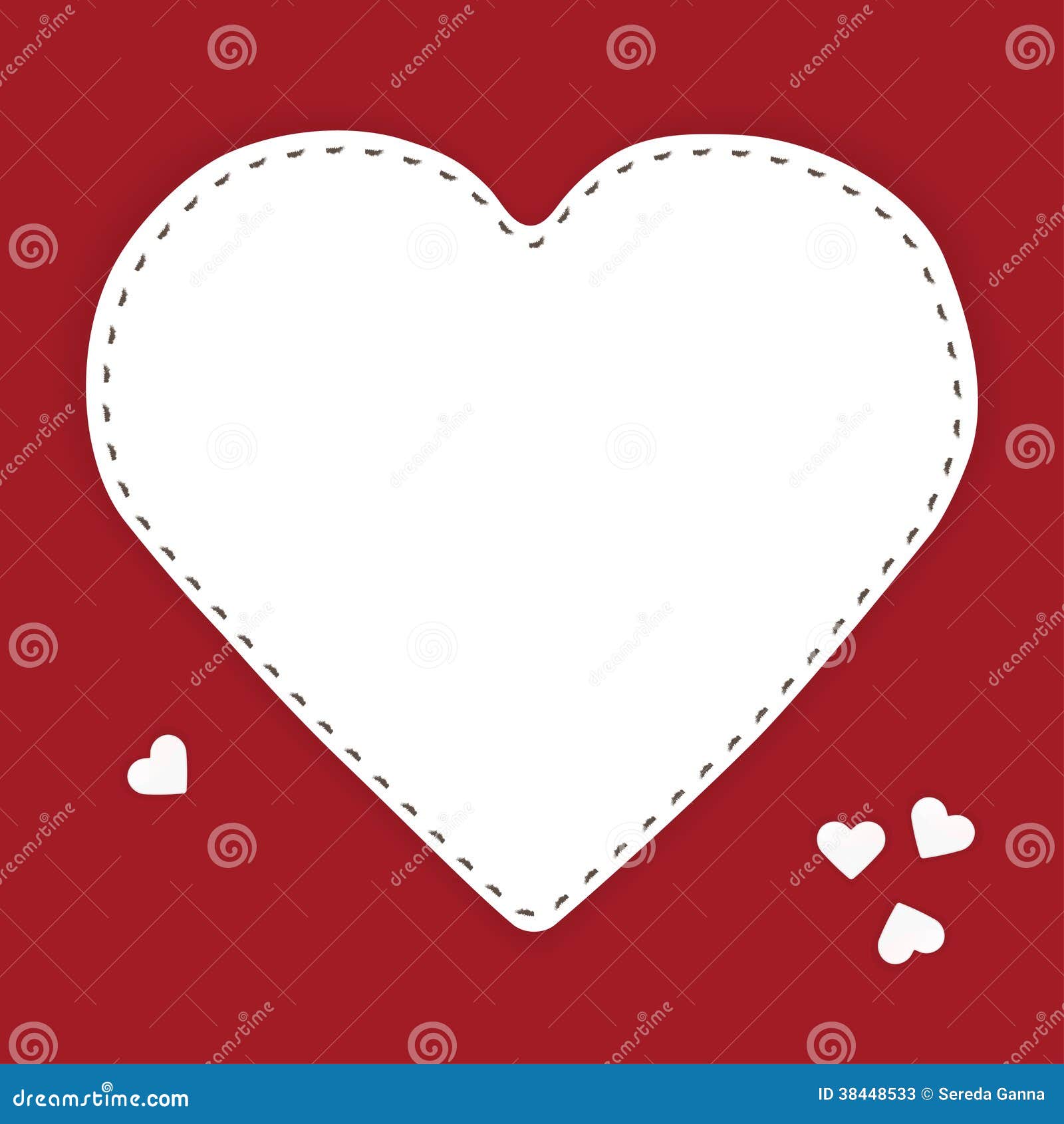 White Heart on a Red Background Stock Vector Illustration of gift