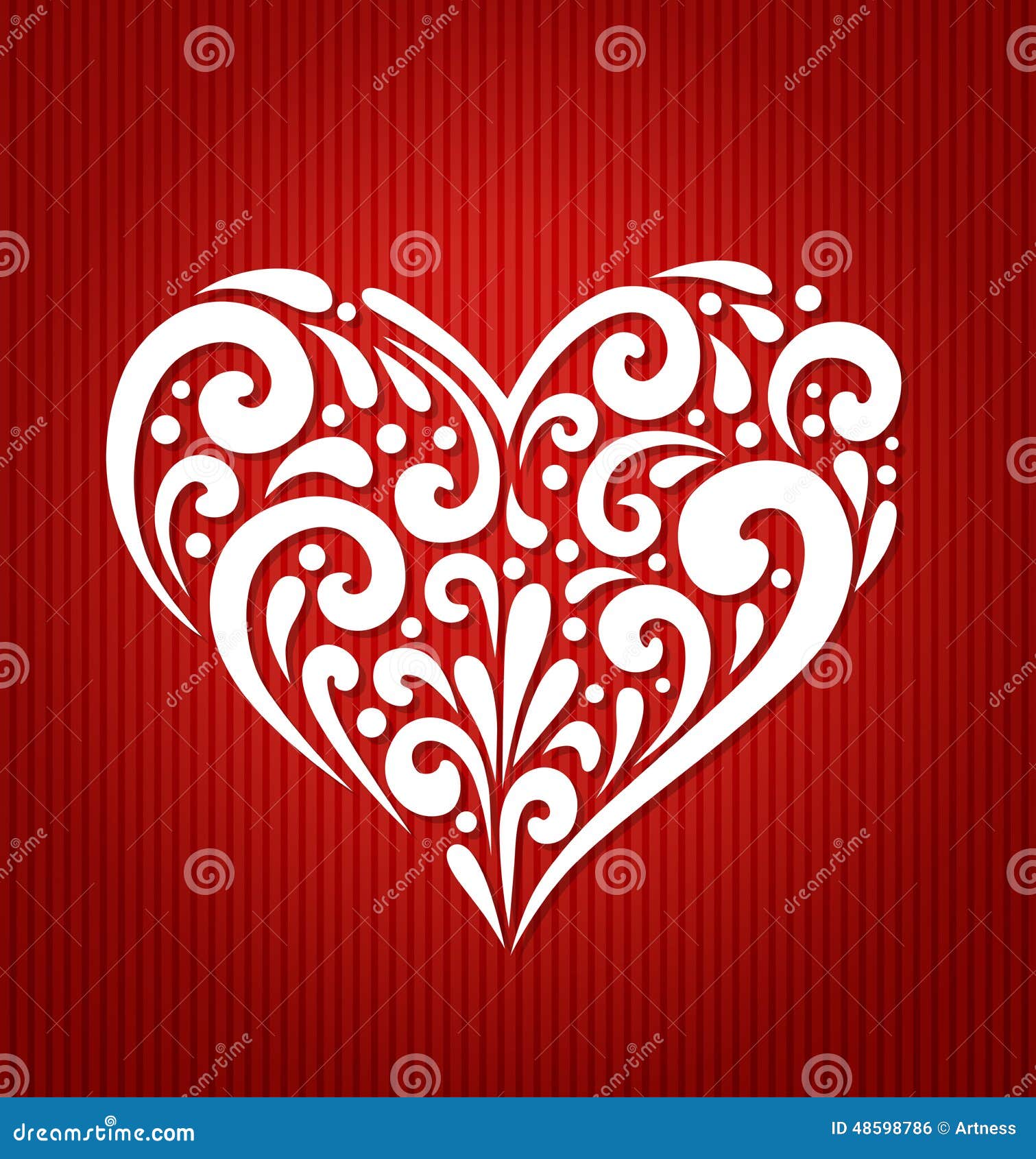 White Heart on a Red Background Stock Vector Illustration of festival