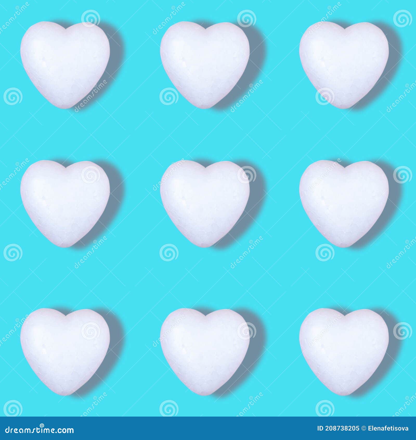 White Hearts on a Blue Background.Seamless Pattern Stock Illustration
