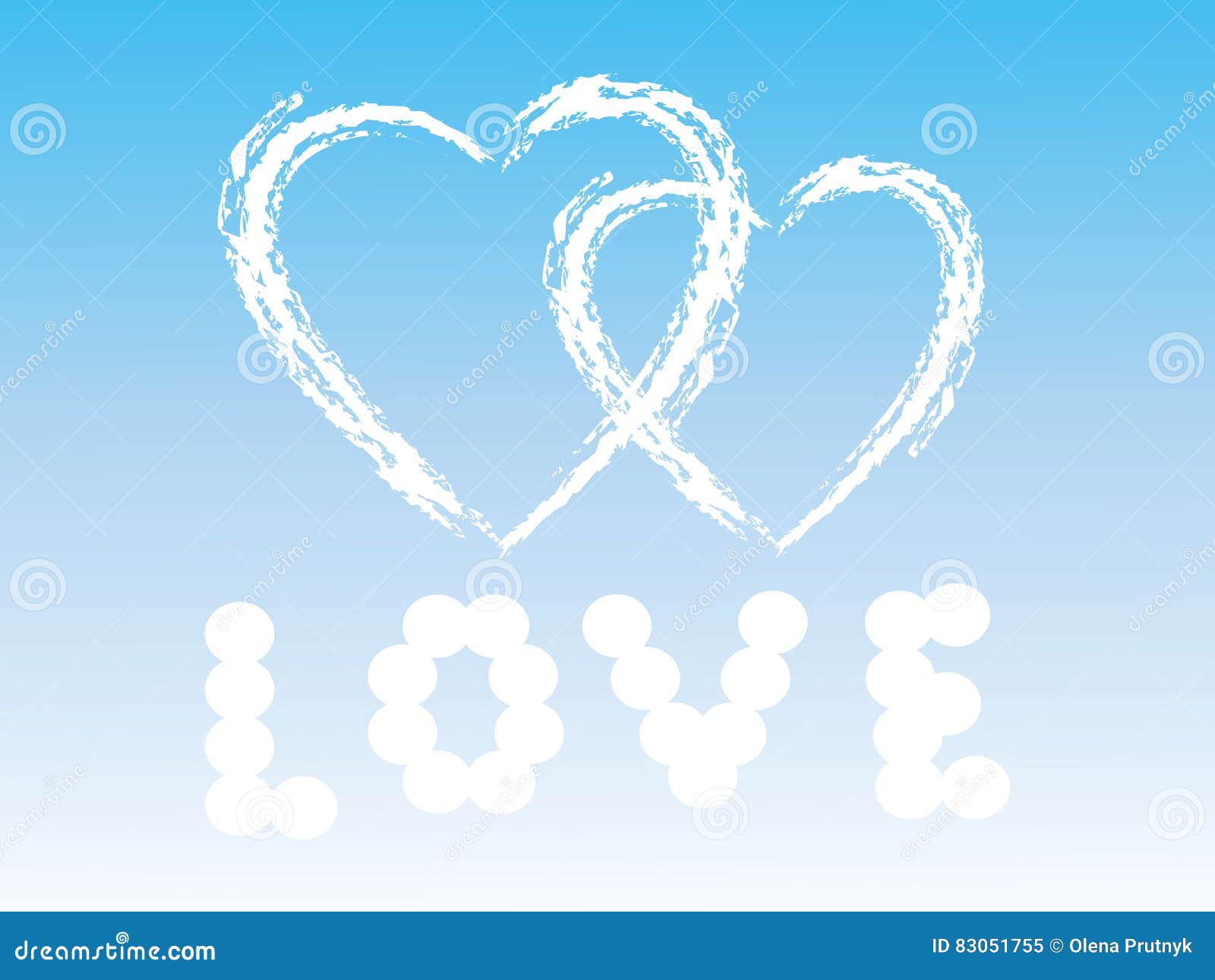 White Hearts on a Blue Background Stock Vector Illustration of
