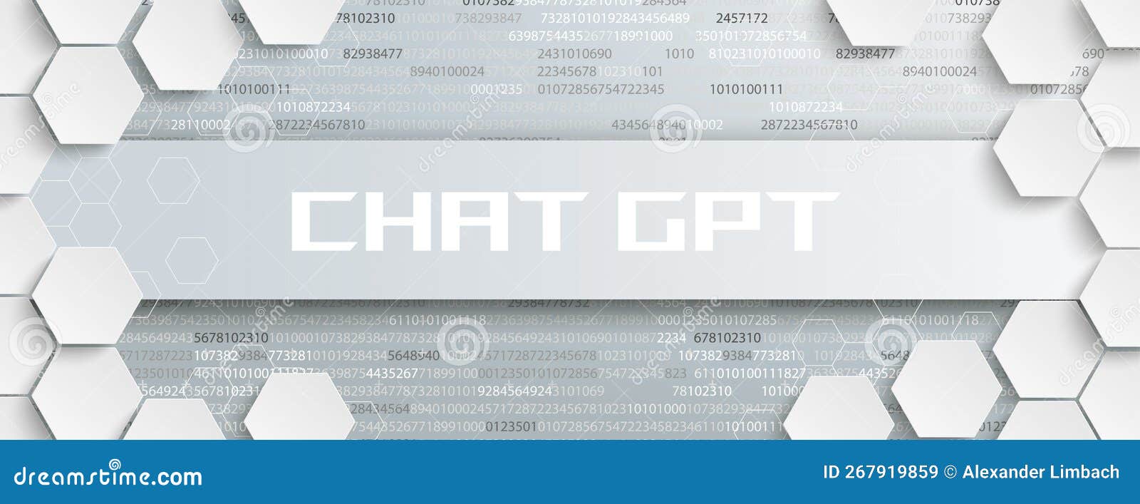 white hexagon structure banner chat gpt header