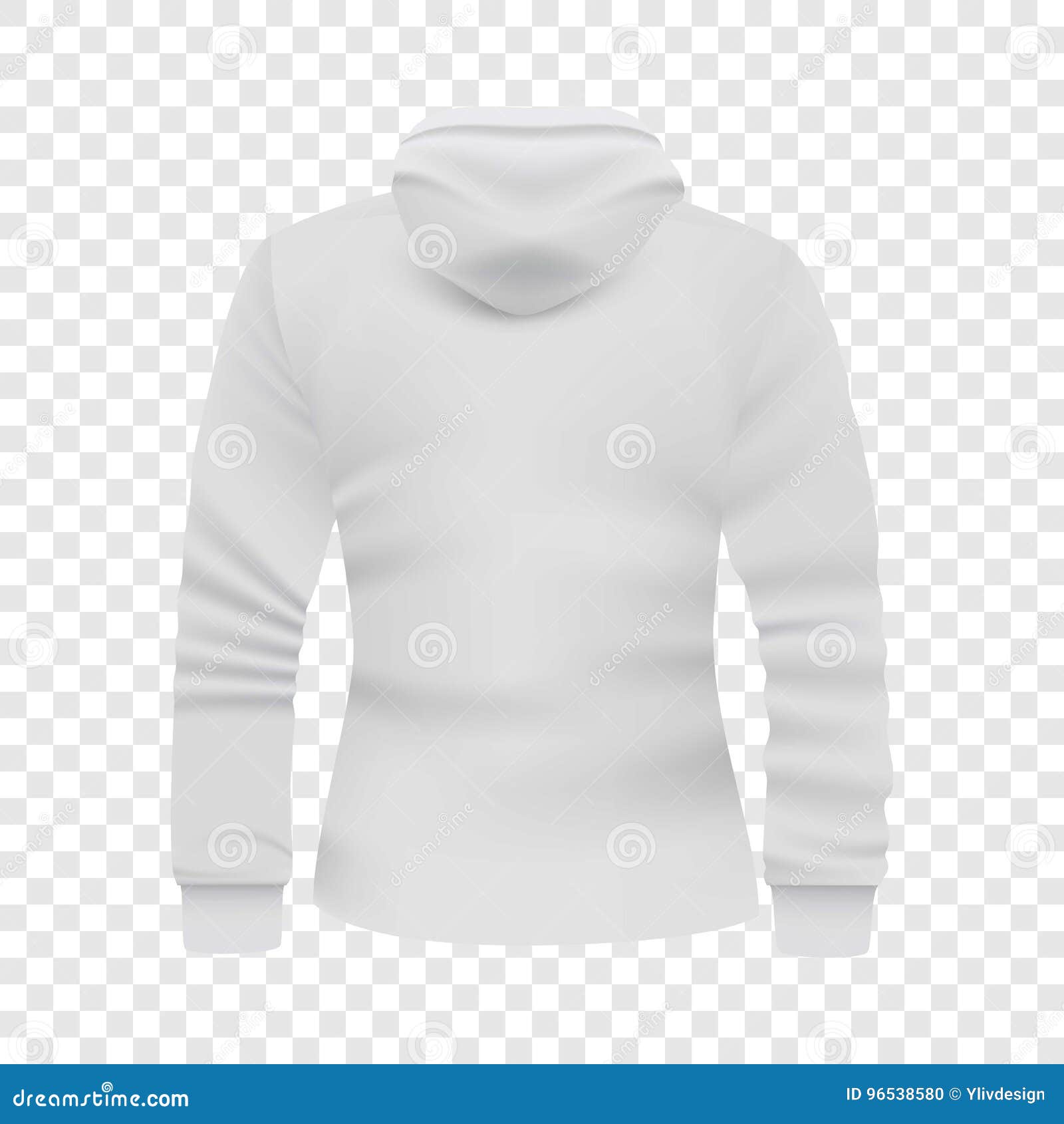 Download White Hoodie Back View Mockup, Realistic Style Stock ...