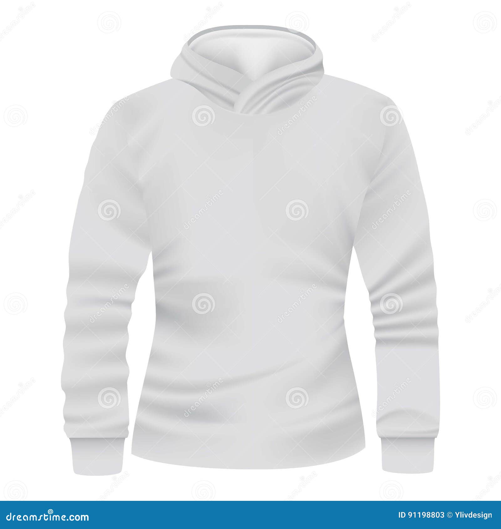 Download White Hoodie Front View Mockup, Realistic Style Stock ...