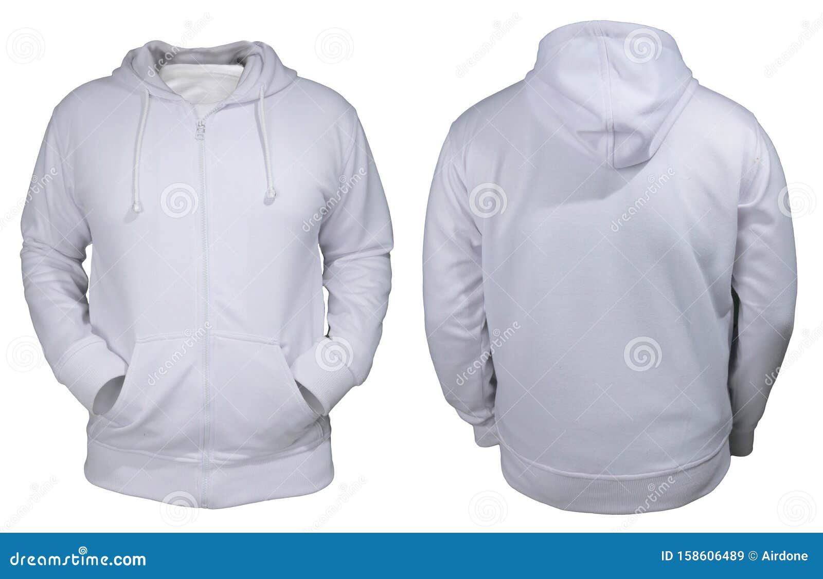 Plain White Hoodie Template