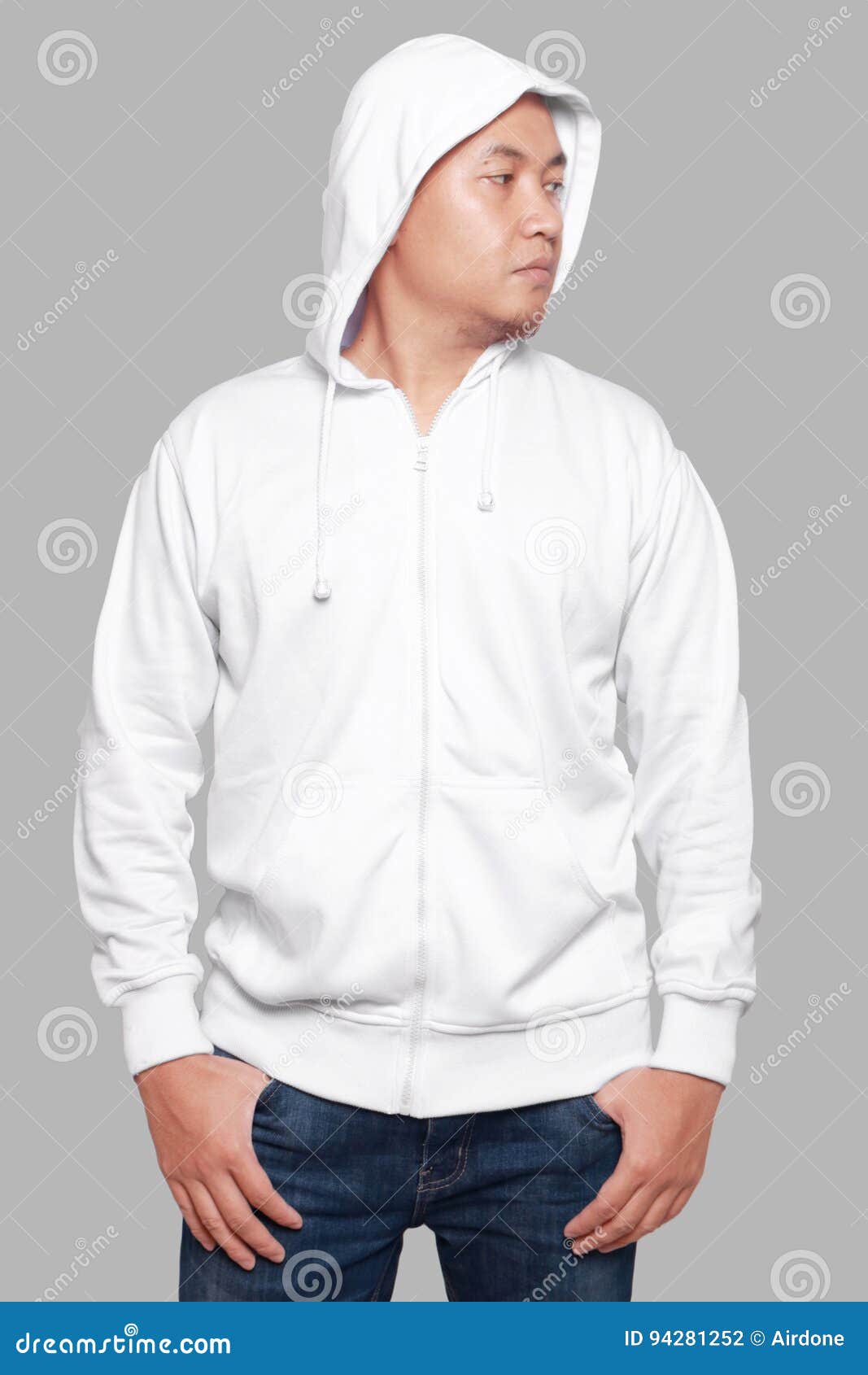 Download White Hoodie Mock up stock photo. Image of sleeve, hoodie ...