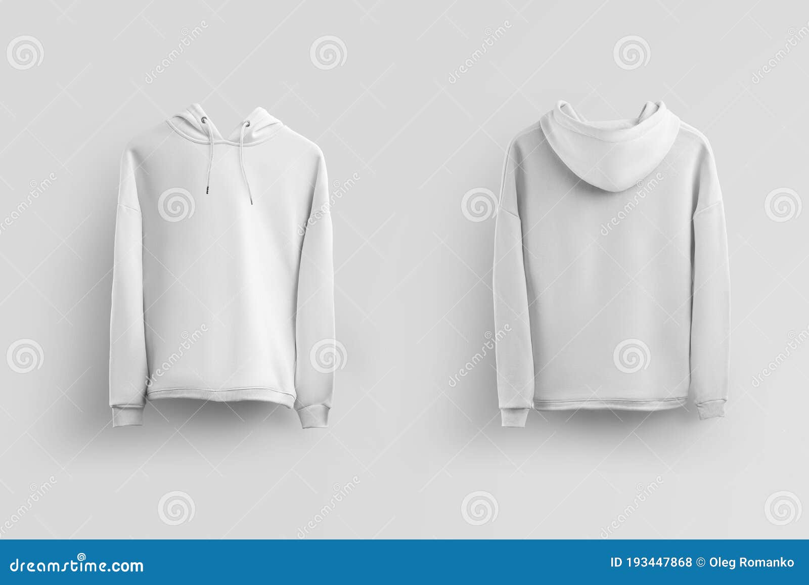 Download White Hoodie Mockup With Shadows On The Background, Front ...